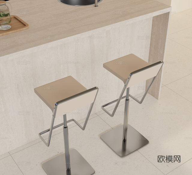 现代吧椅 吧凳 高脚凳3d模型下载
