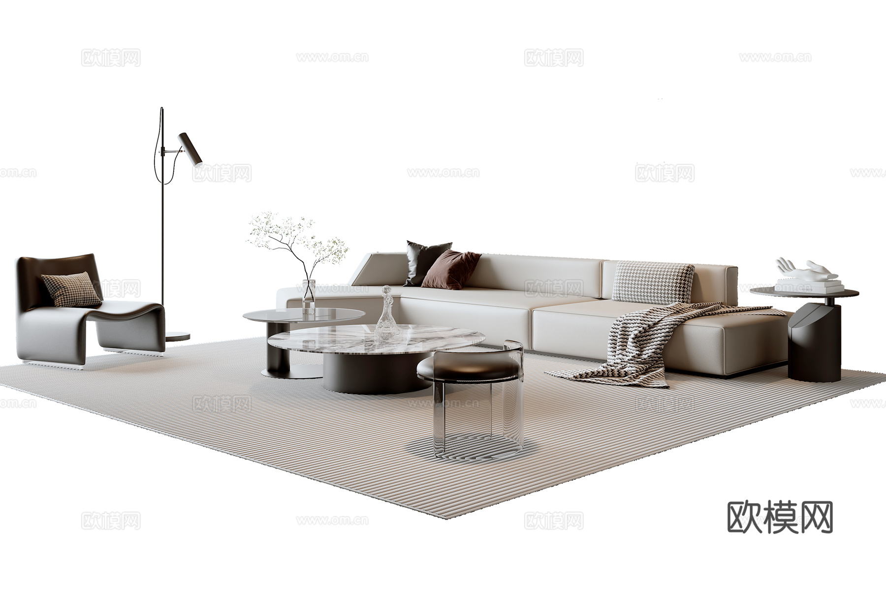 现代组合沙发3d模型下载