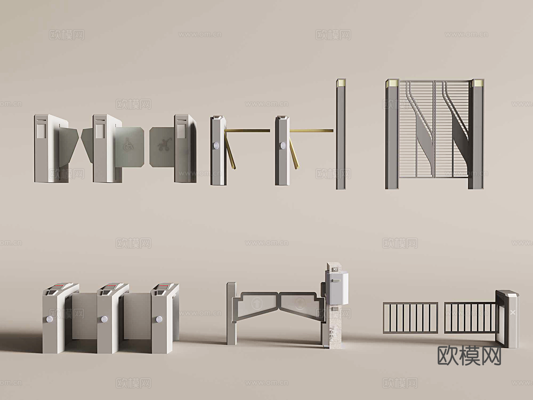 现代闸口 安检口  自动门3d模型