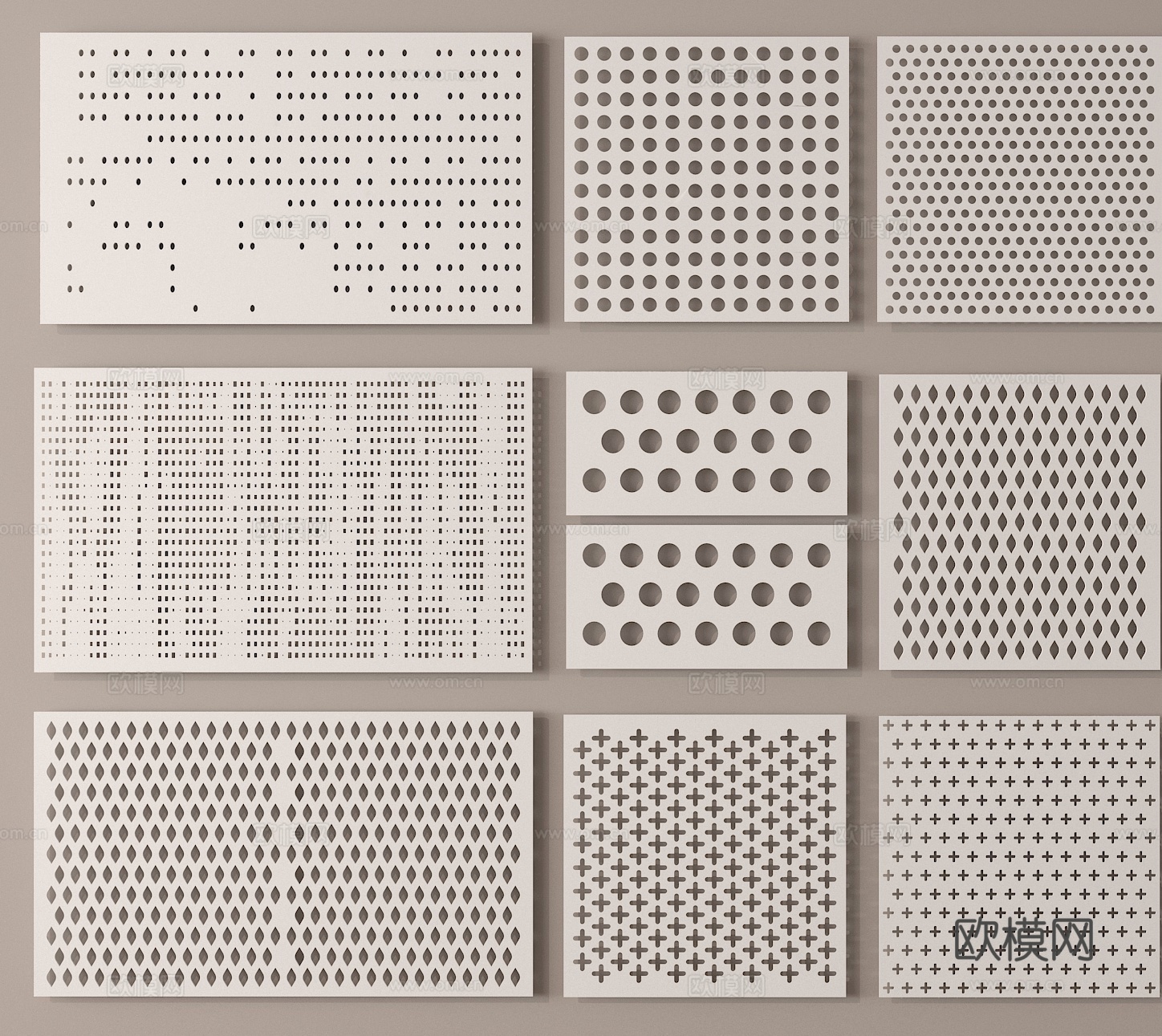 冲孔板 穿孔板 铝扣板 镂空板3d模型