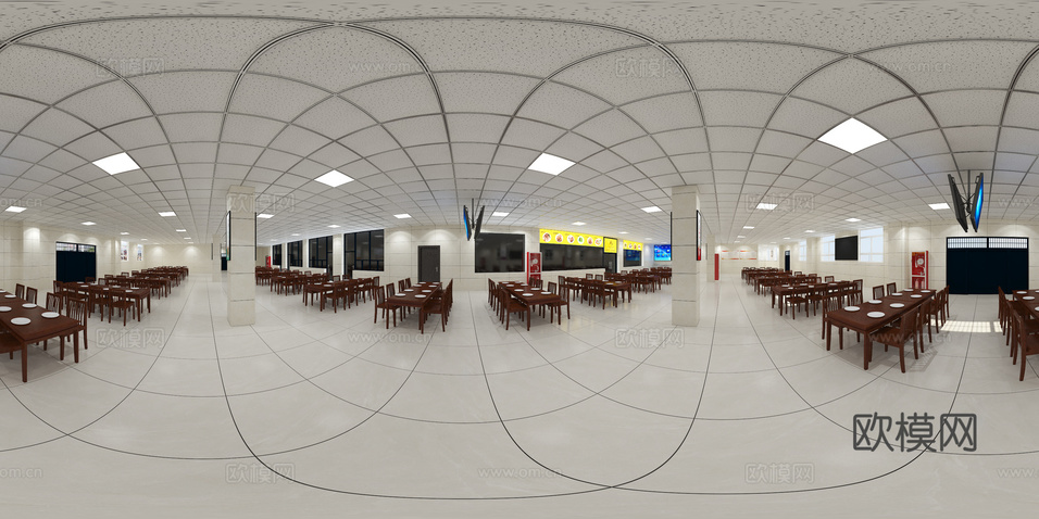 单位食堂3d模型下载(渲染图7)