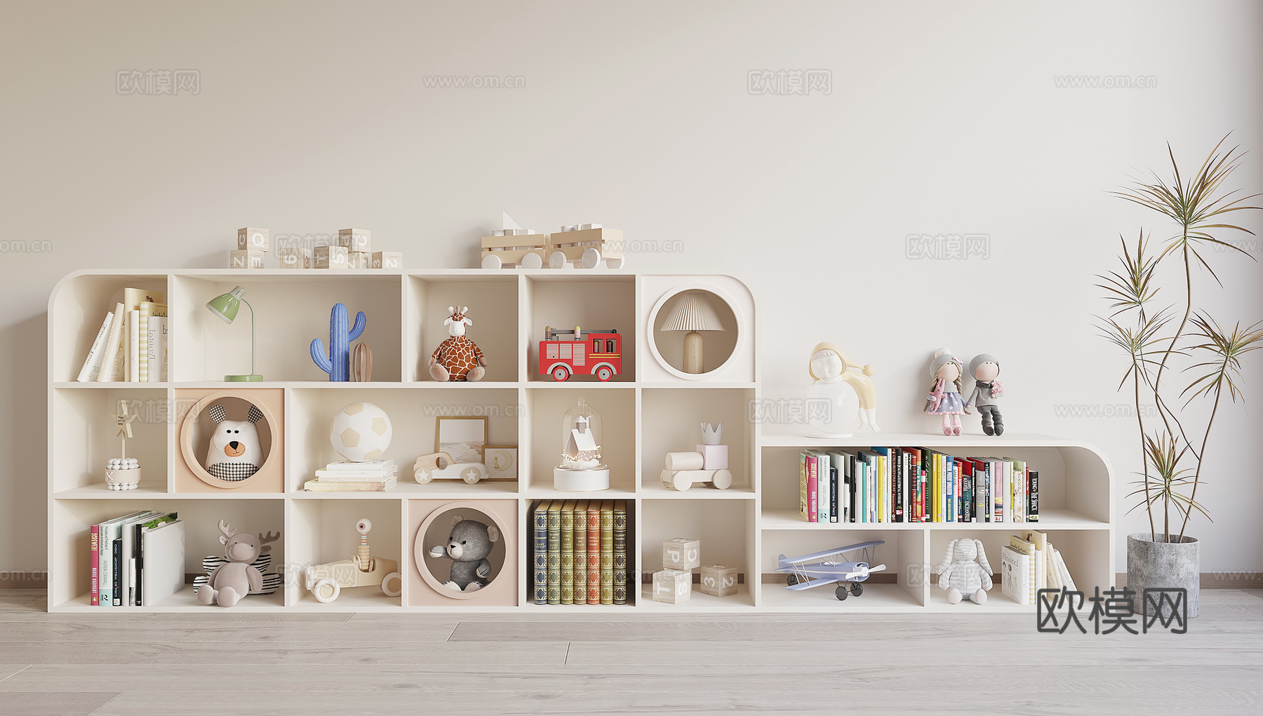 现代儿童储物柜3d模型下载