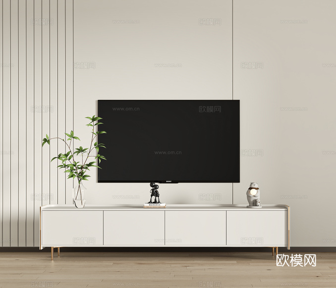 现代电视柜3d模型下载