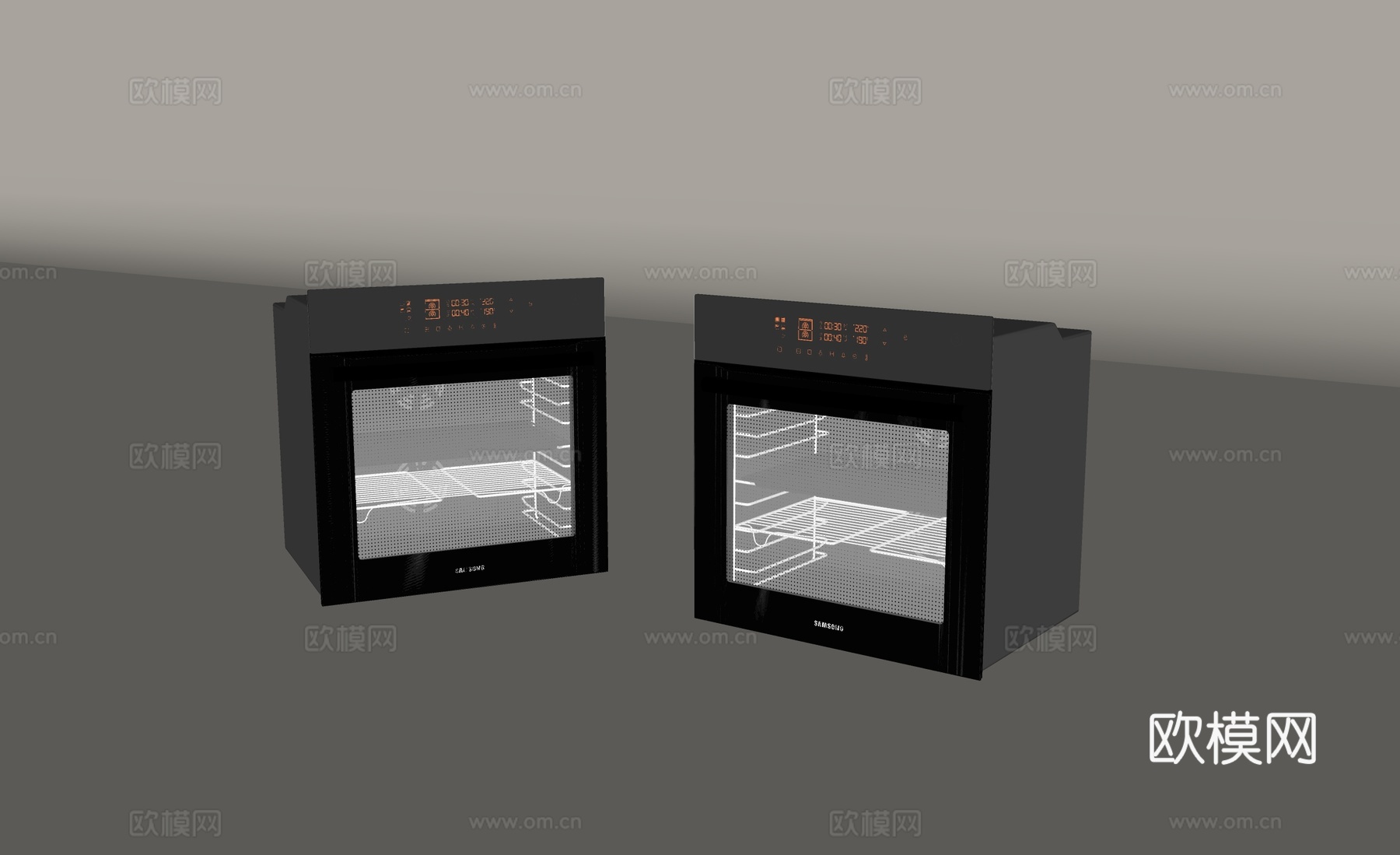 现代烤箱 厨房电器su模型