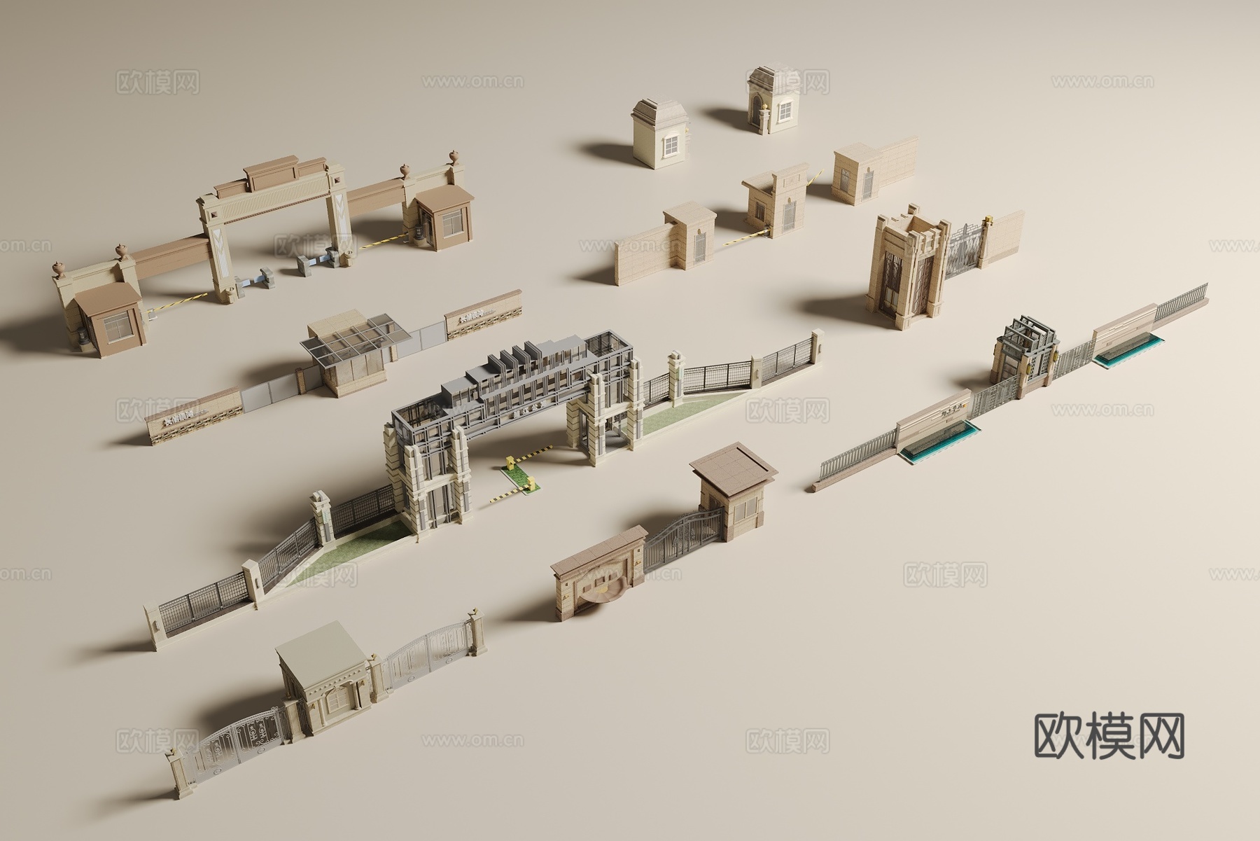 欧式大门入口3d模型