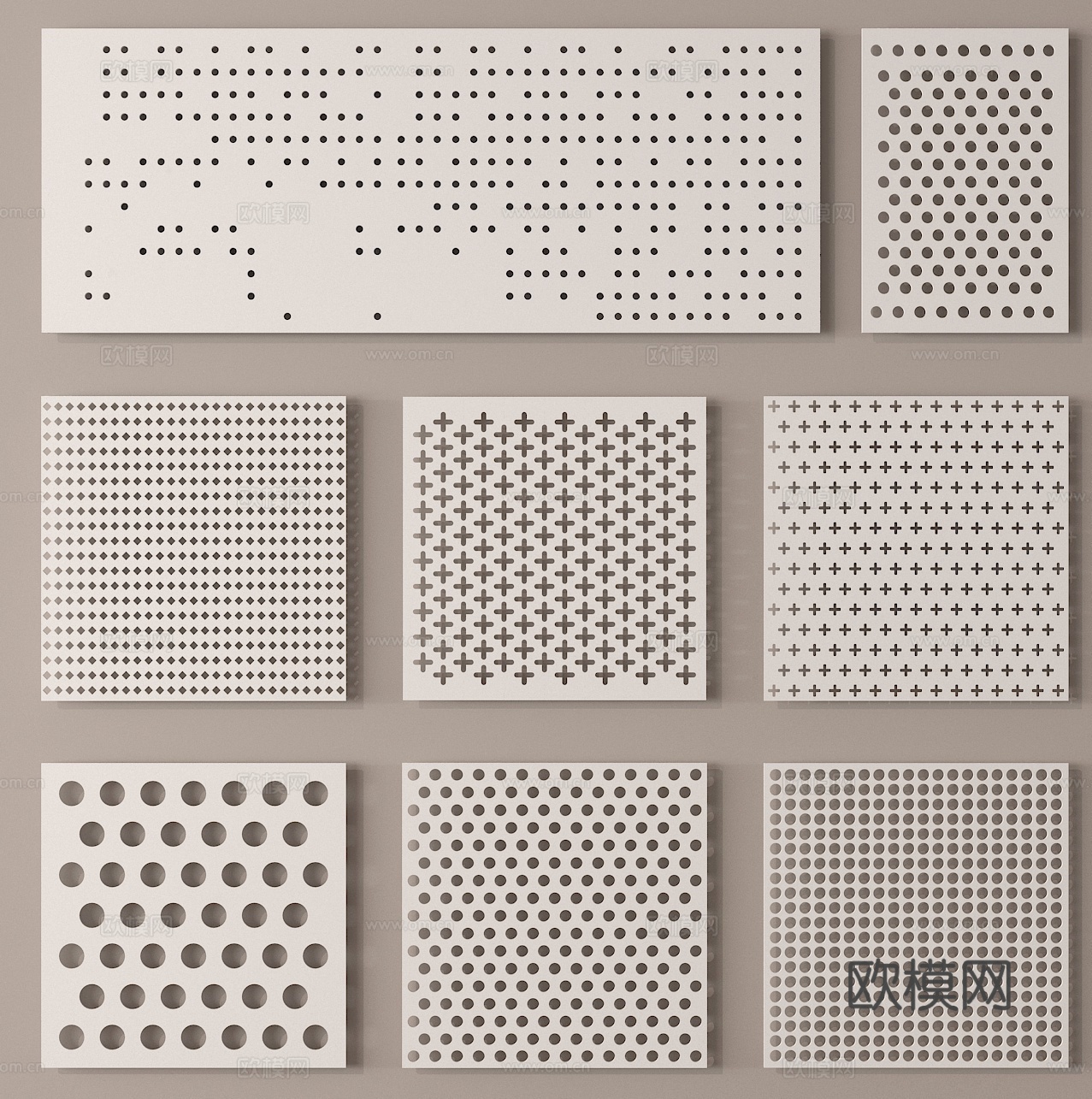 冲孔板 穿孔板 铝扣板 镂空板3d模型