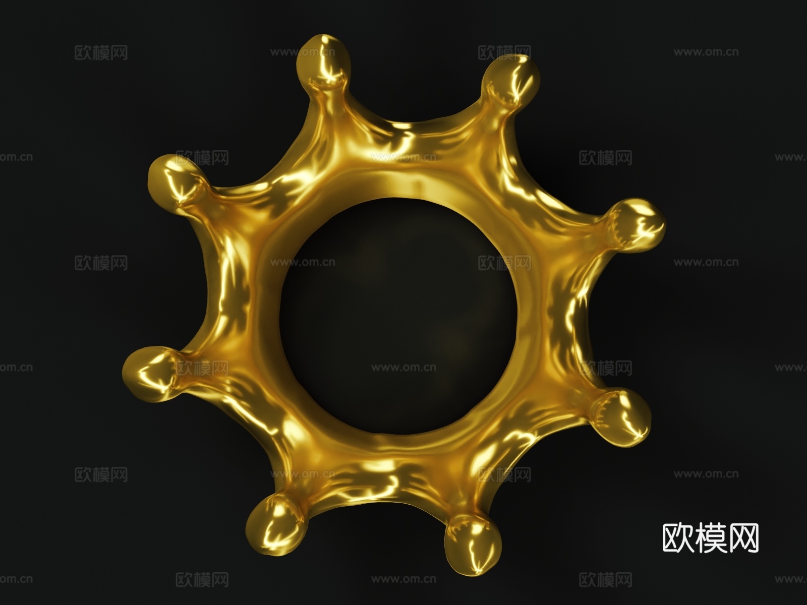 水滴 皇冠 王冠 泼溅 液体3d模型下载（渲染图4）