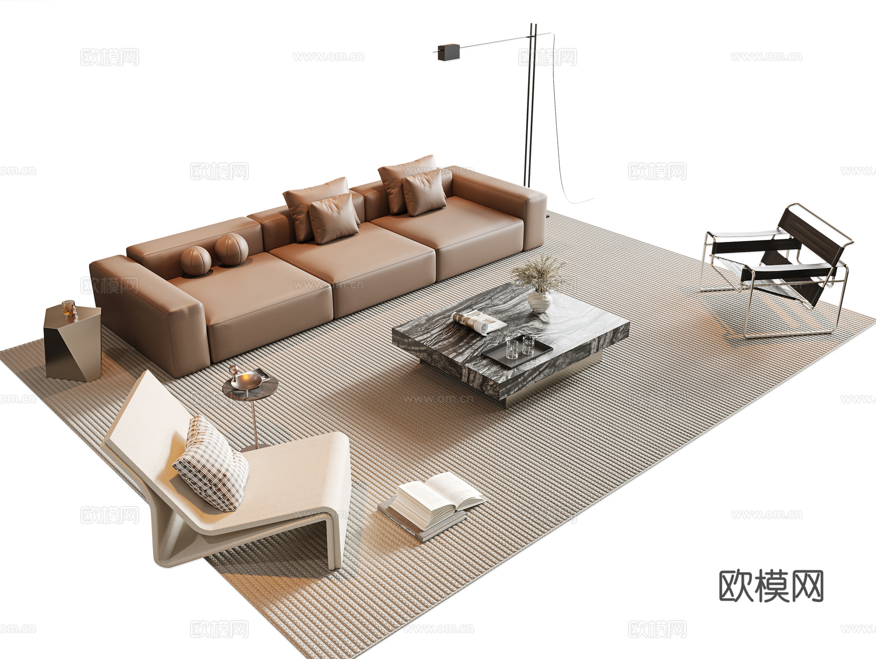 意式组合沙发3d模型下载