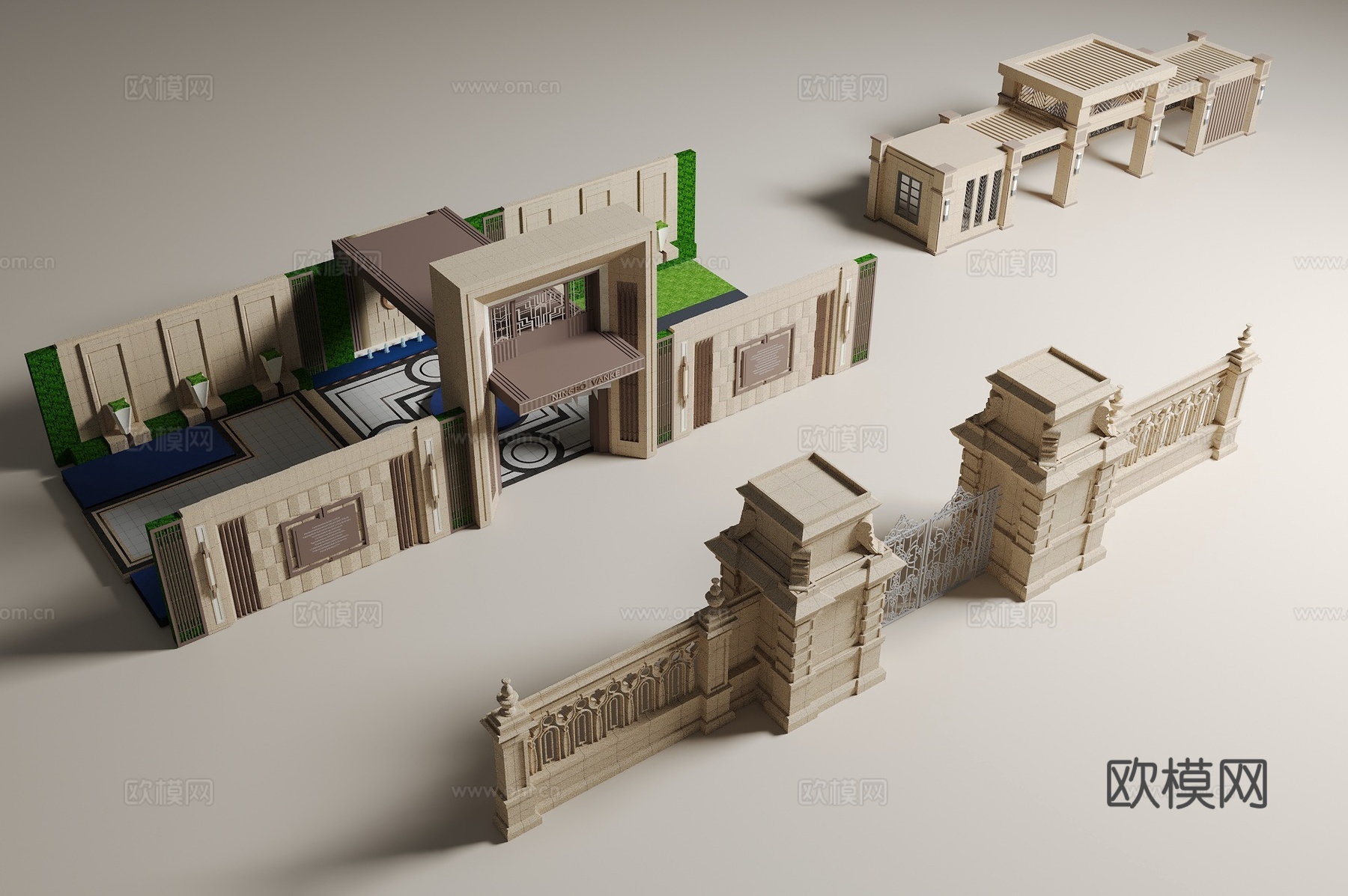 欧式大门入口3d模型