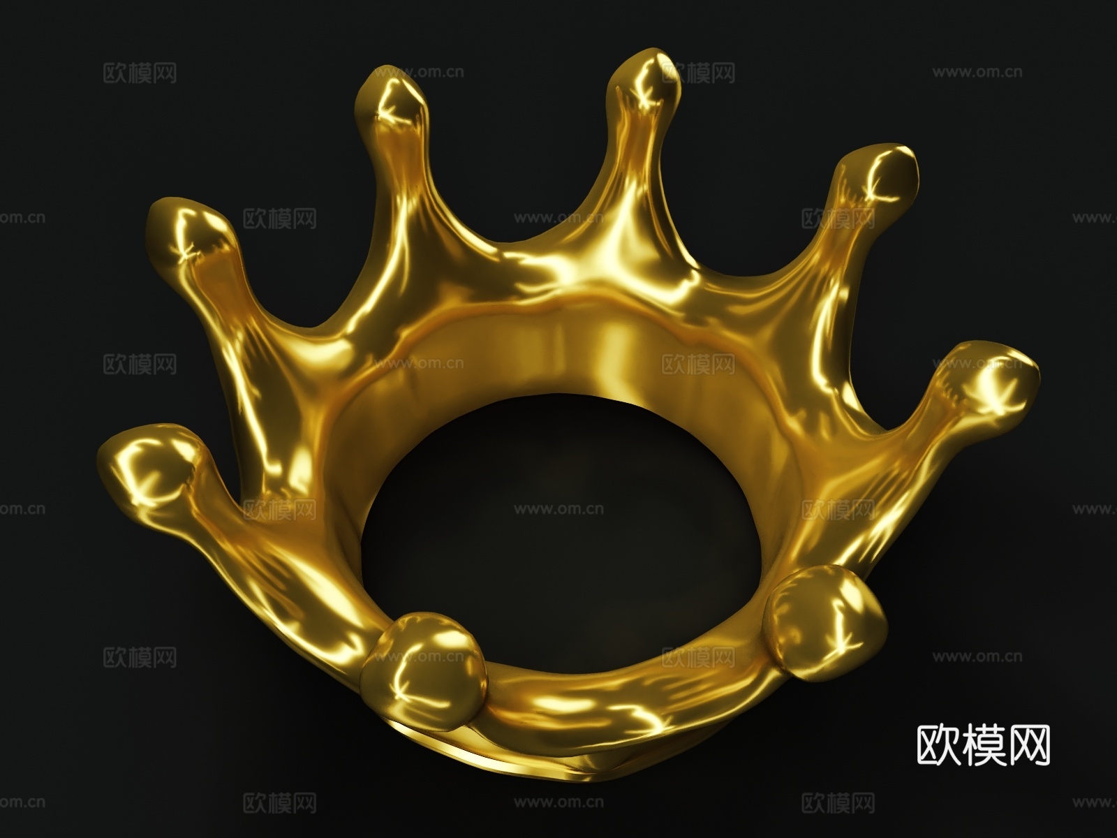 水滴 皇冠 王冠 泼溅 液体3d模型下载（渲染图3）