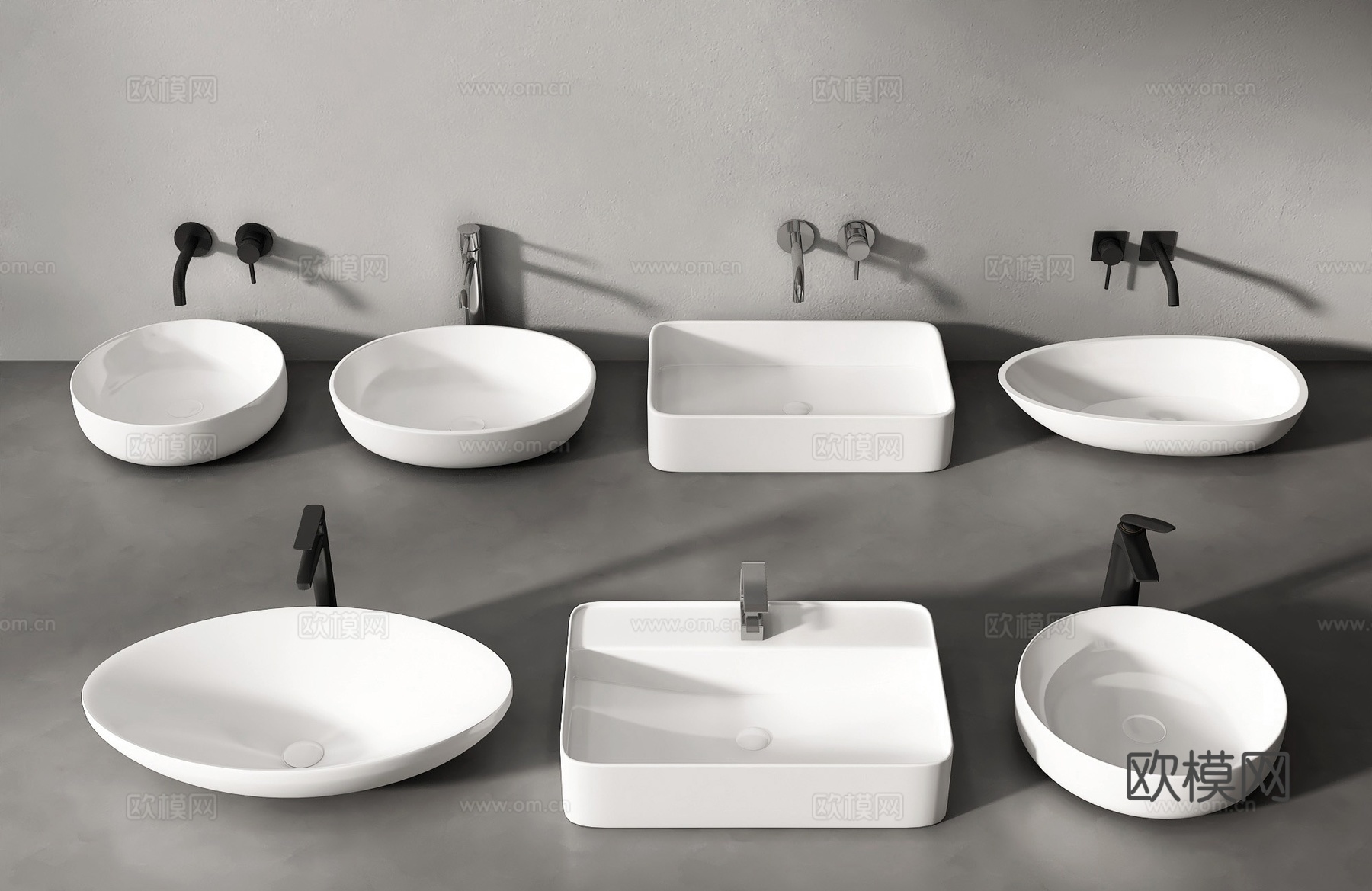 台盆 洗手盆 洗手台su模型下载（渲染图2）