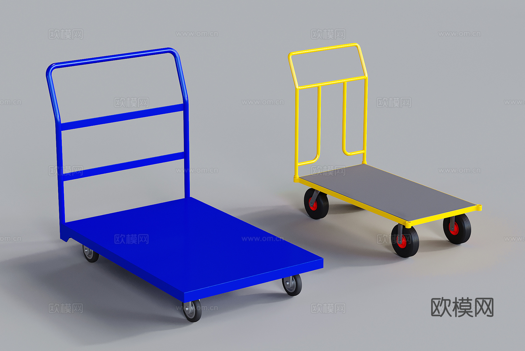 小推车 推货车 平板车 搬运车 手推车3d模型