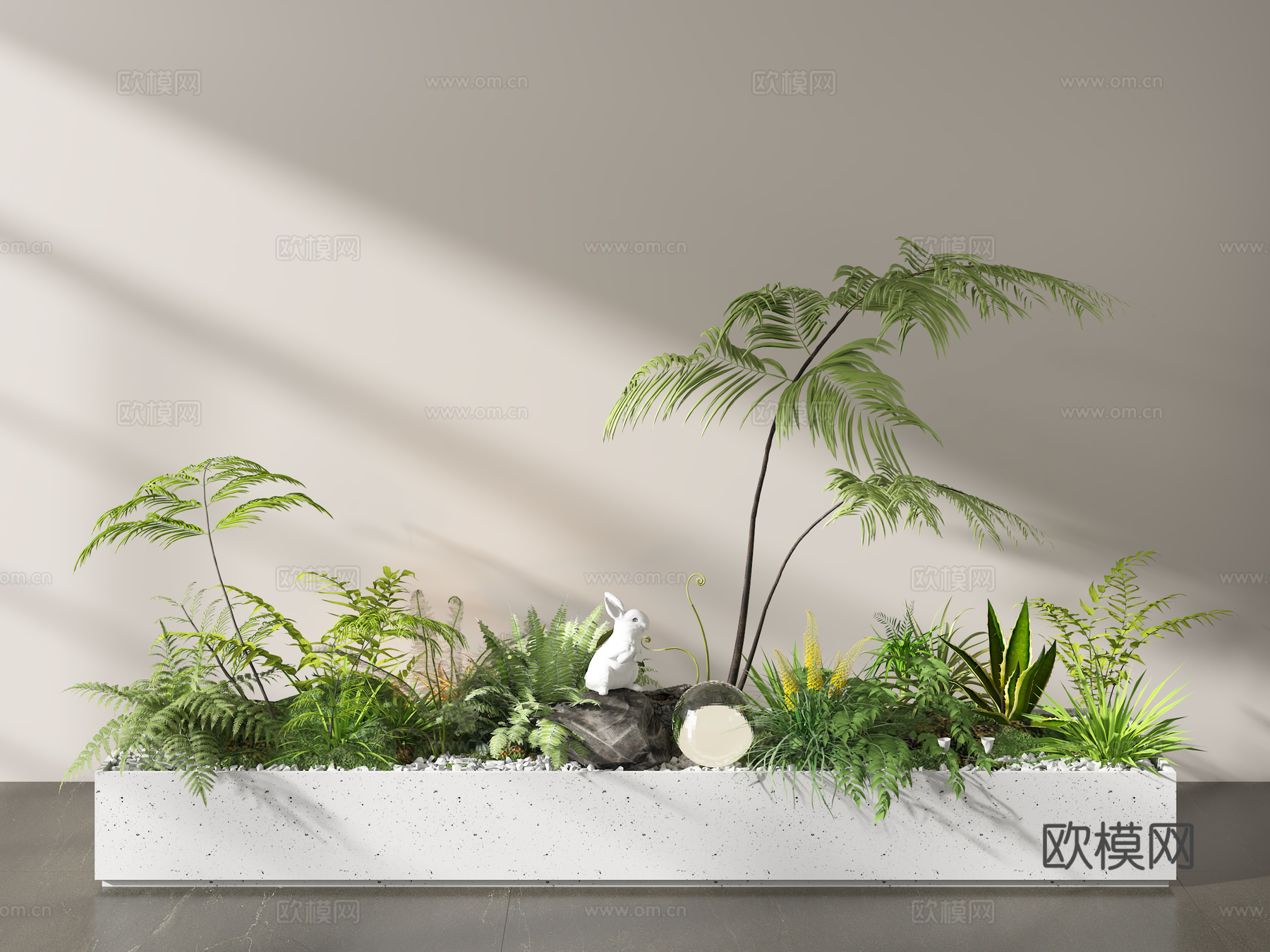 绿植堆 植物造景 蕨类植物 植物堆3d模型