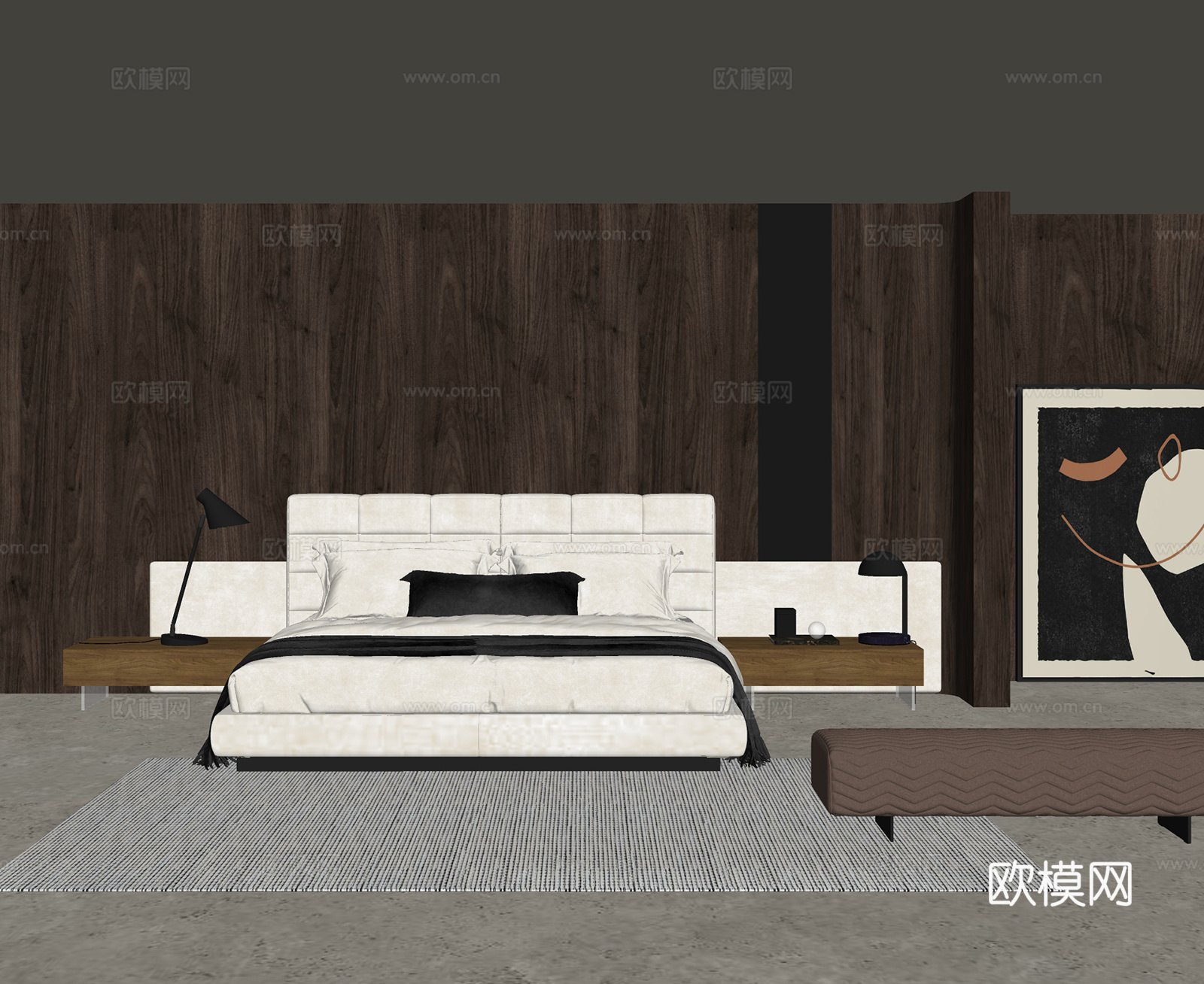 Minotti 双人床su模型