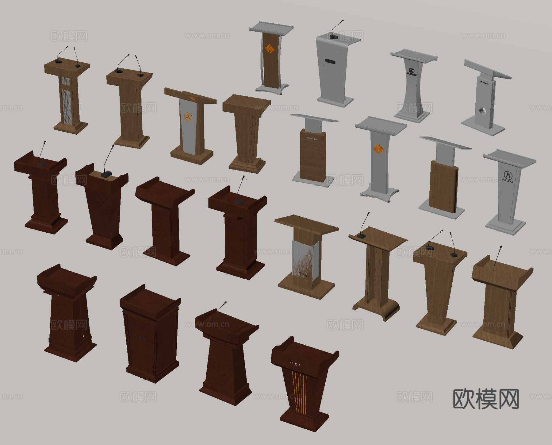 讲台 颁奖台 演讲台 发言台 主持台su模型