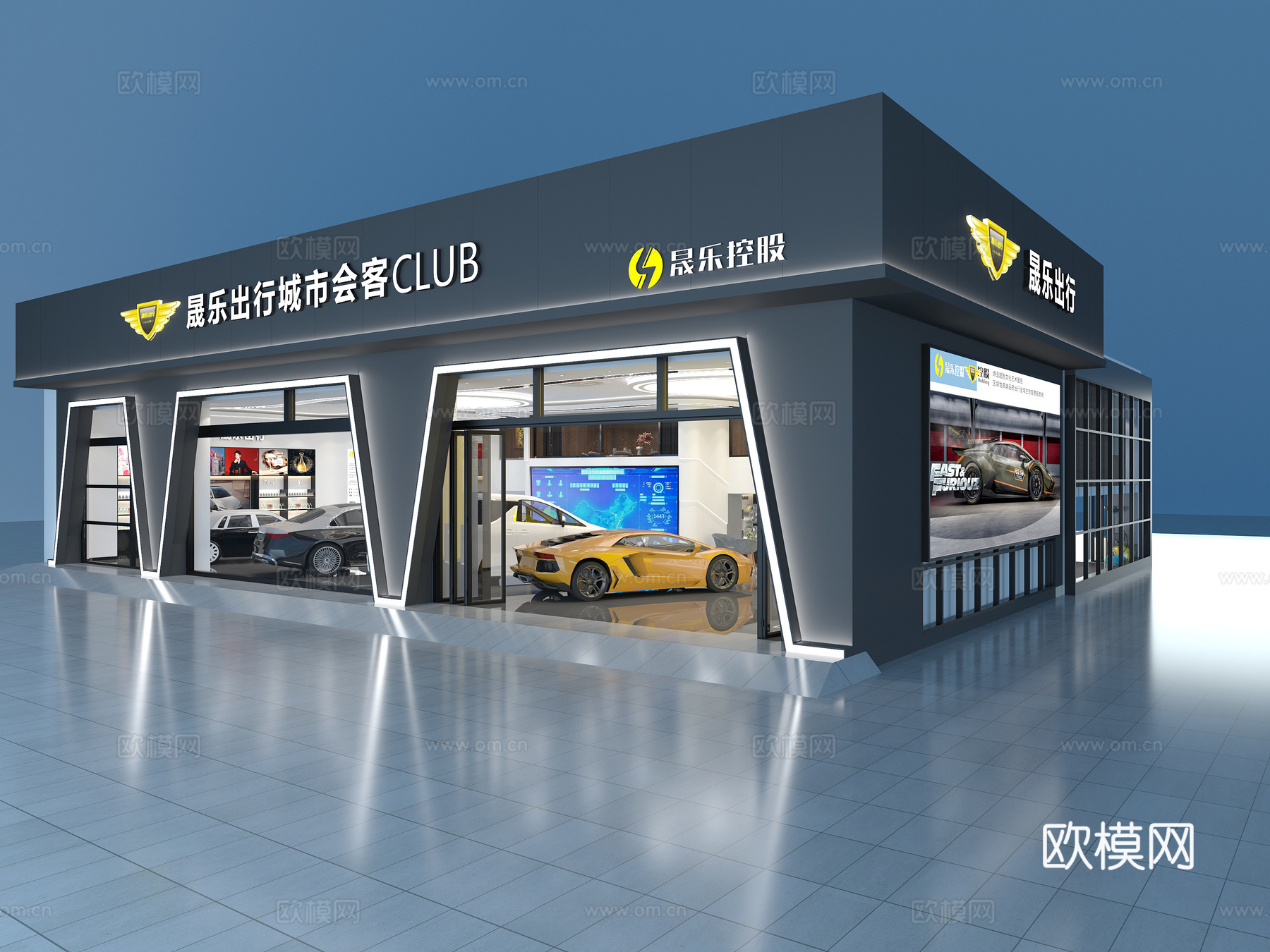 汽车展厅 4S店3d模型