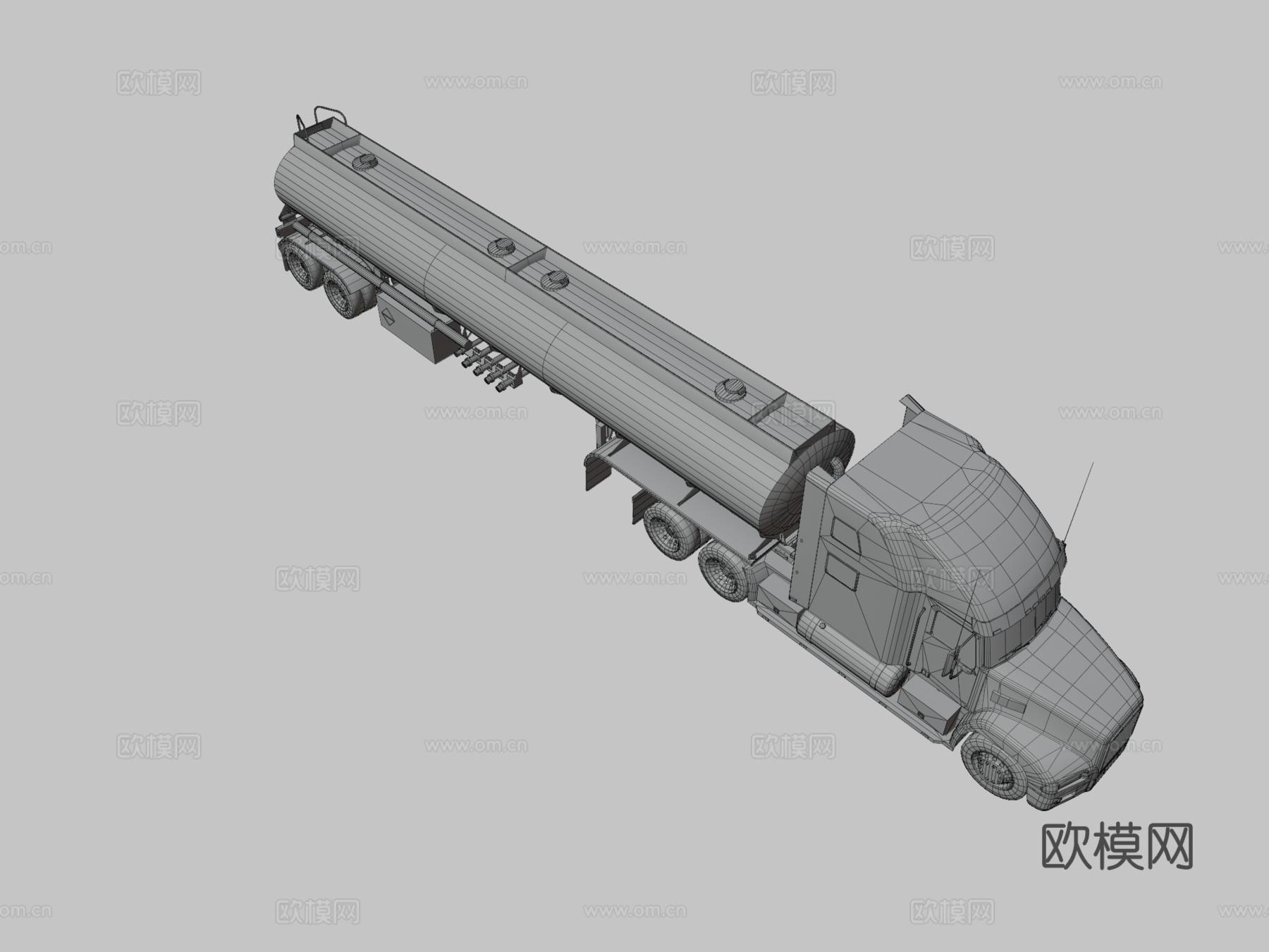 半挂车油罐车3d模型