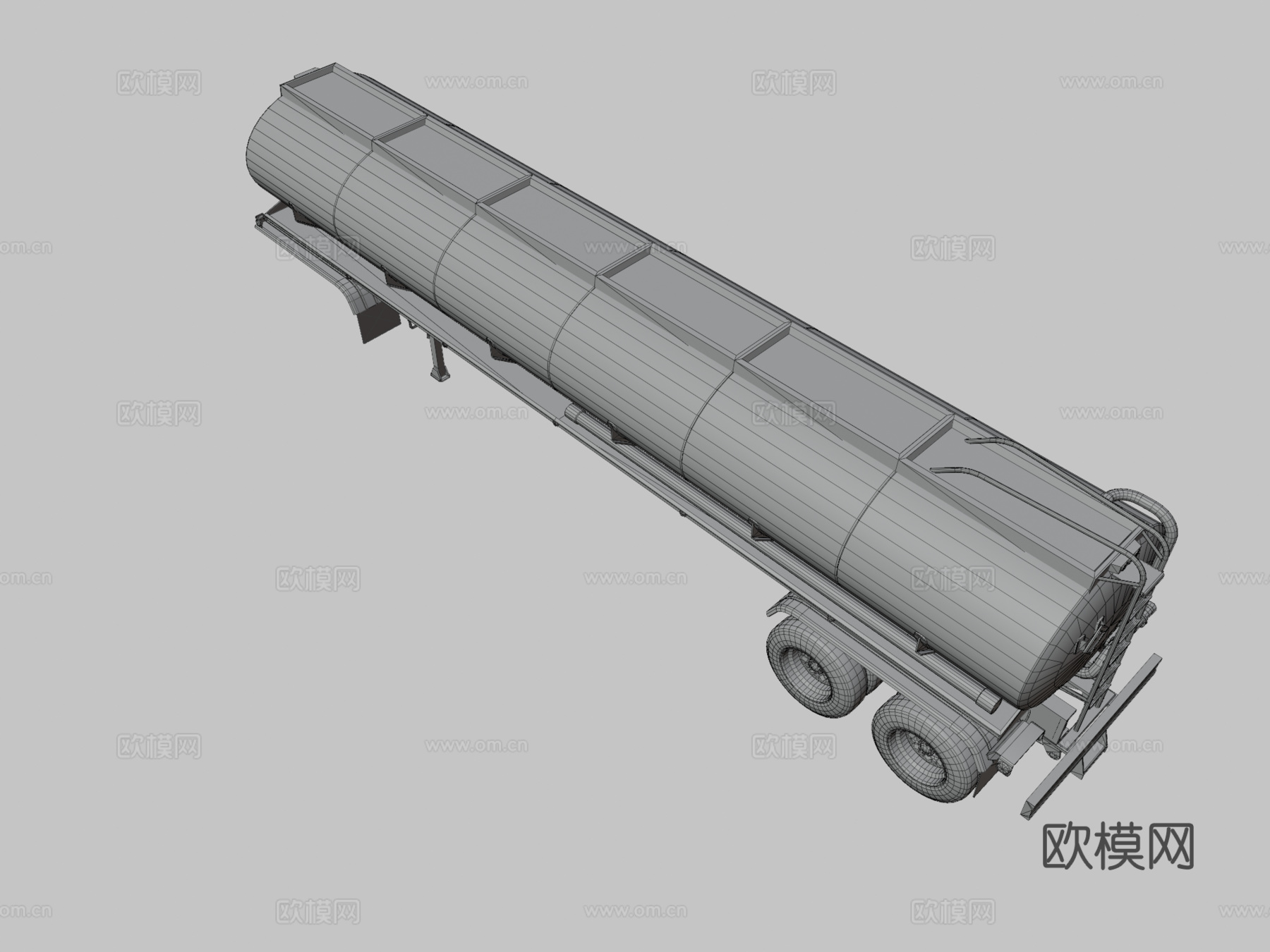 油罐车 半挂车3d模型