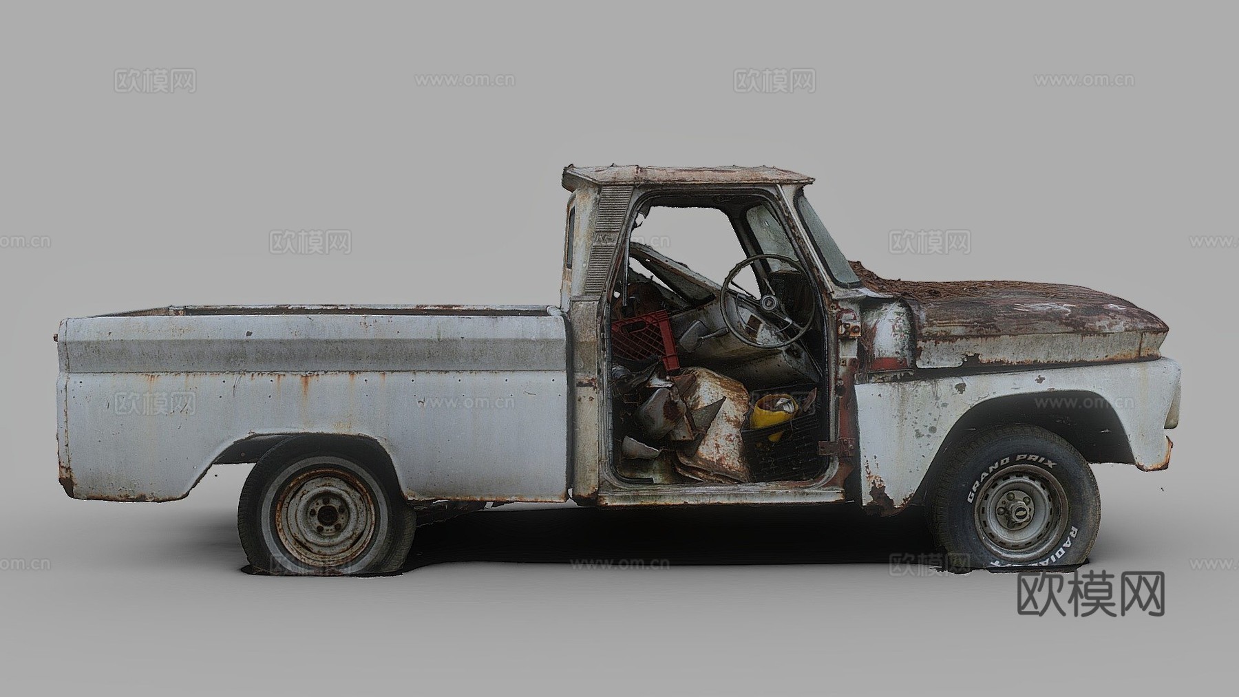 废弃零件卡车3d模型下载（渲染图1）