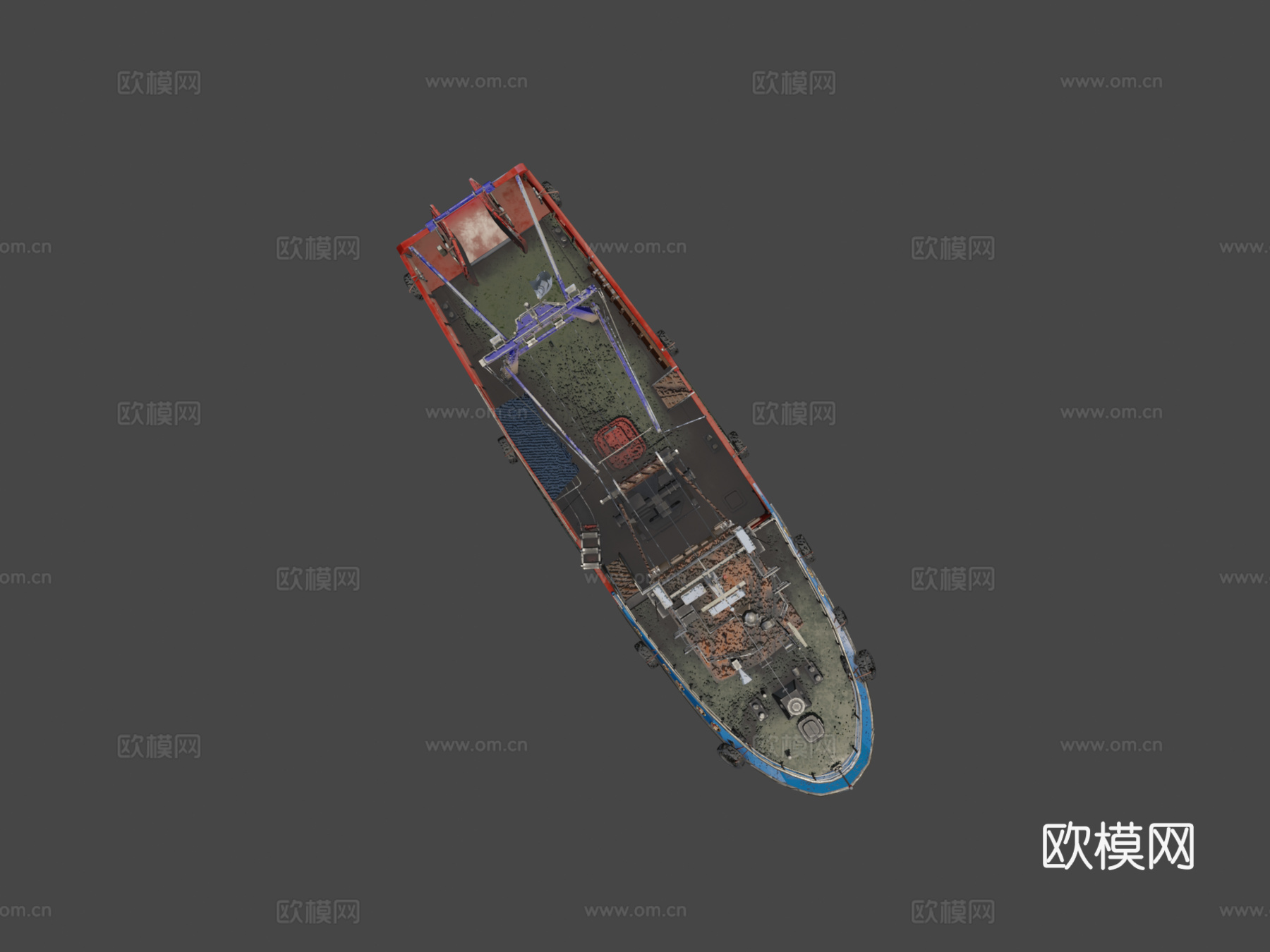 捕捞拖网渔船3d模型