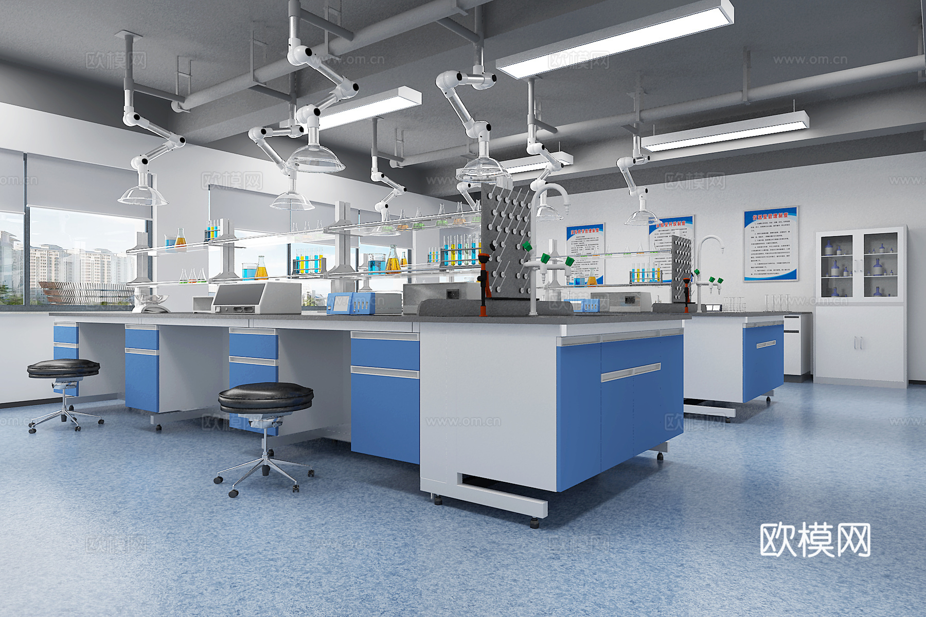 现代实验室3d模型下载（渲染图2）