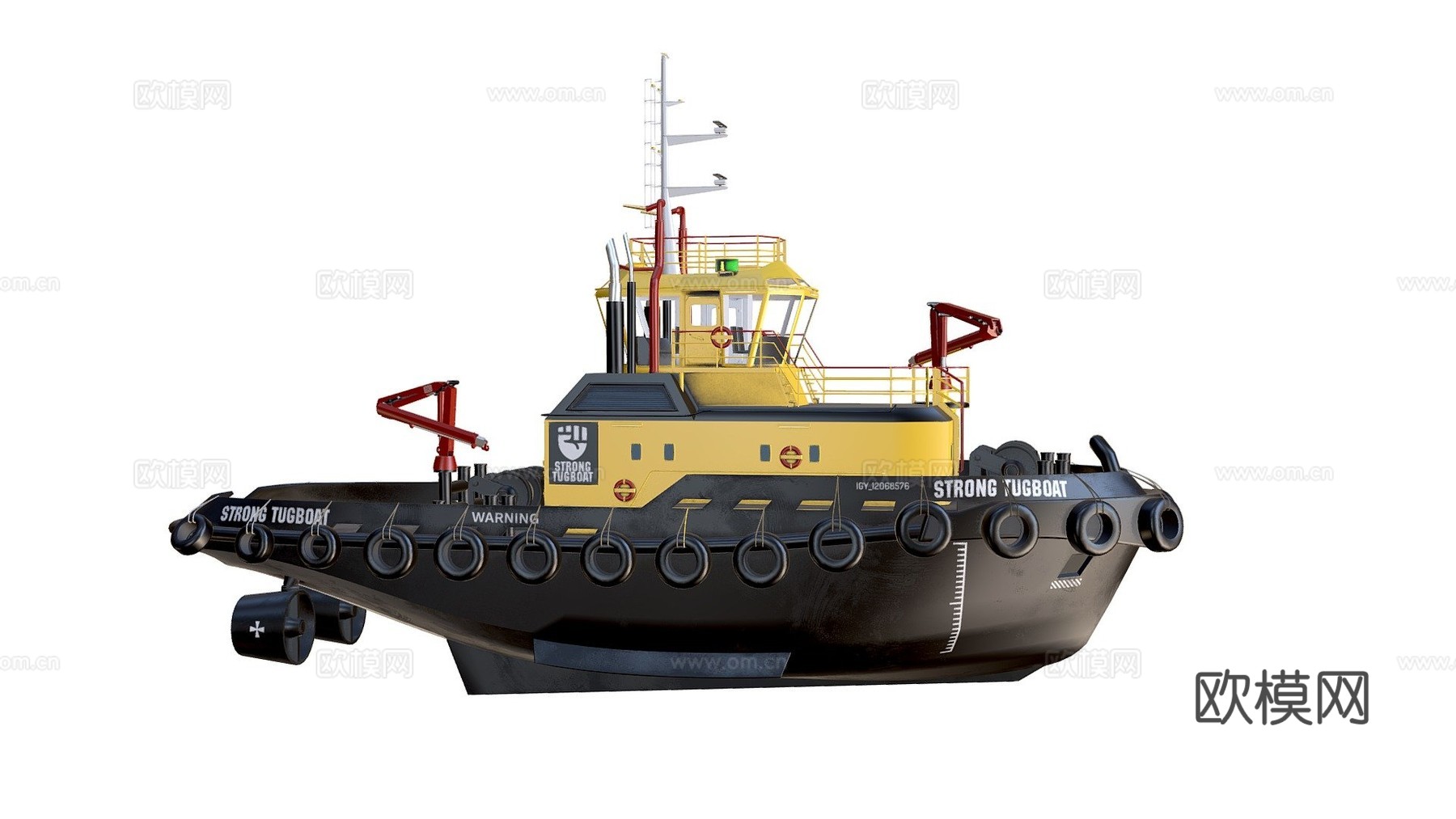 拖船3d模型下载（渲染图1）