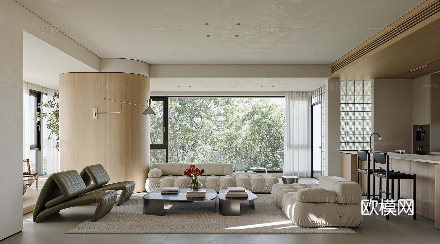 侘寂客厅3d模型下载