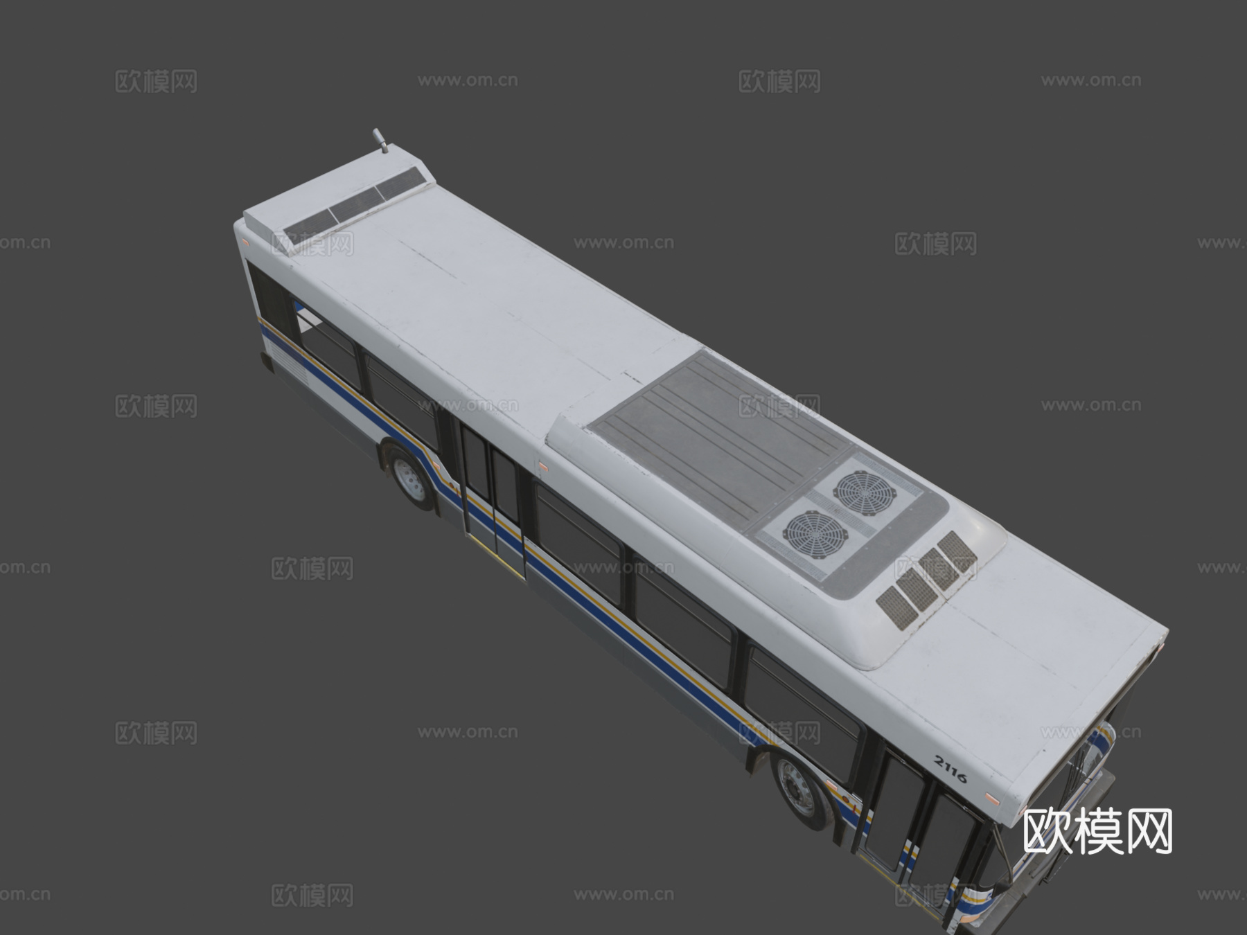 城市巴士 公交车3d模型下载（渲染图6）