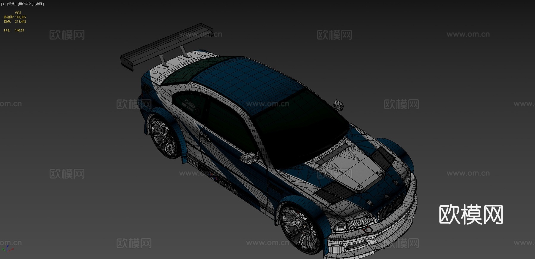 宝马M3 GTR - E46汽车3d模型