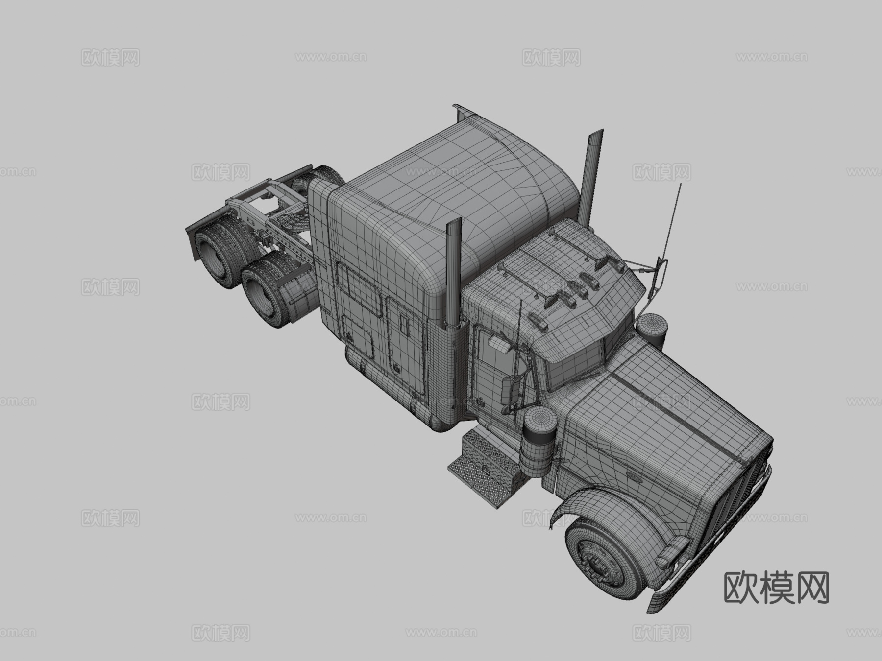 汽车 半挂卡车3d模型