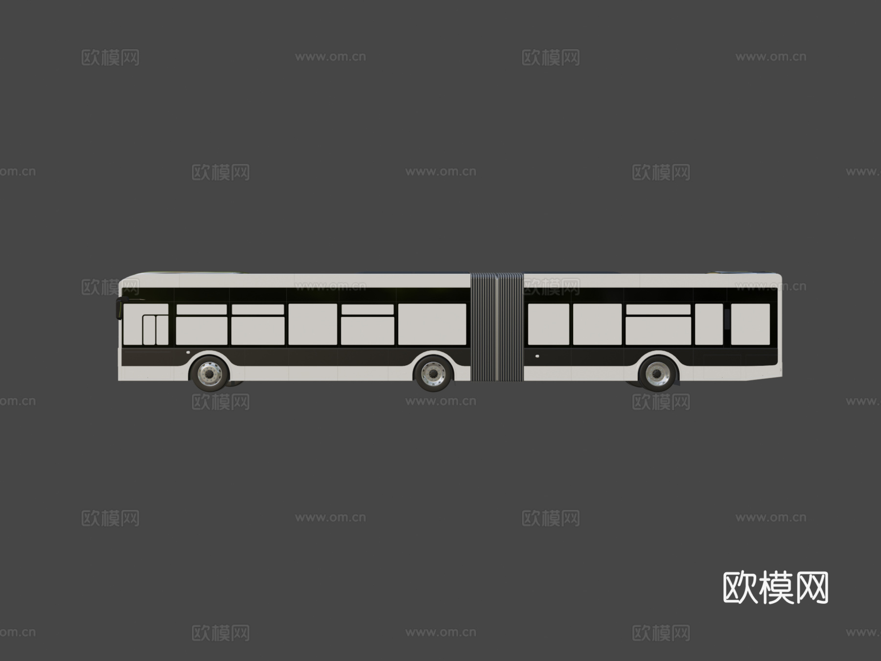 铰接式电动城市巴士3d模型