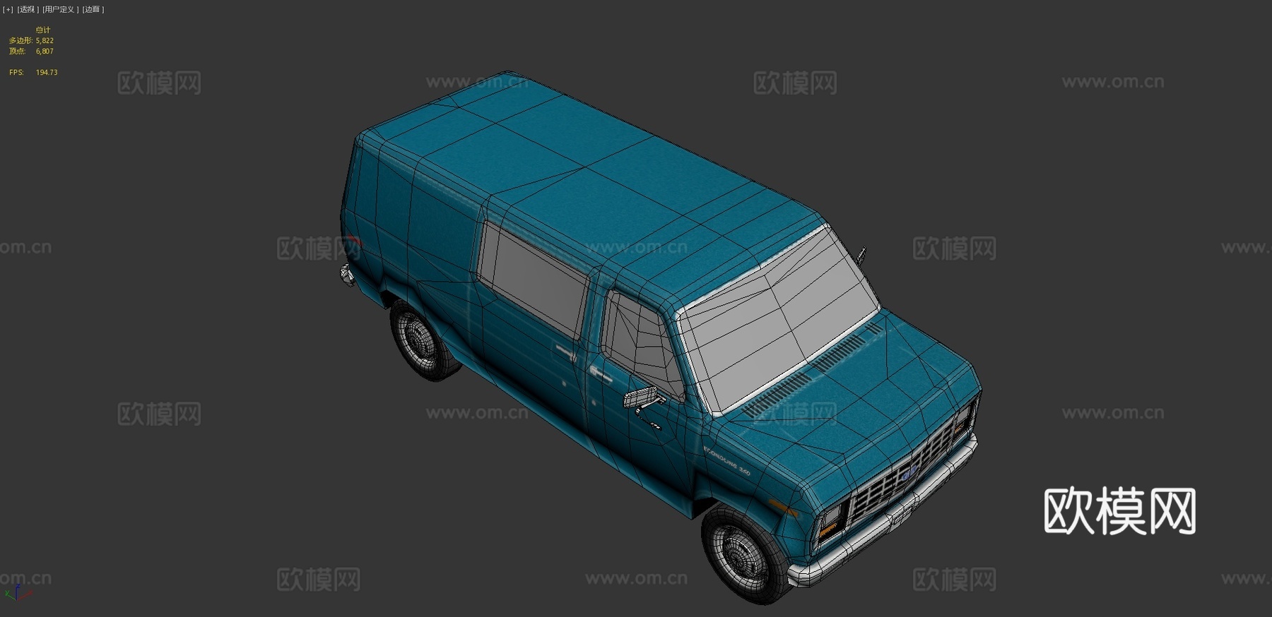 福特E系1986 汽车 面包车3d模型