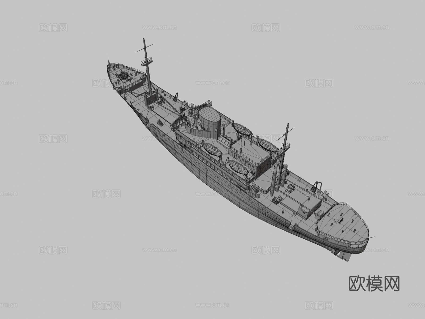 旧船只 轮船 邮轮3d模型