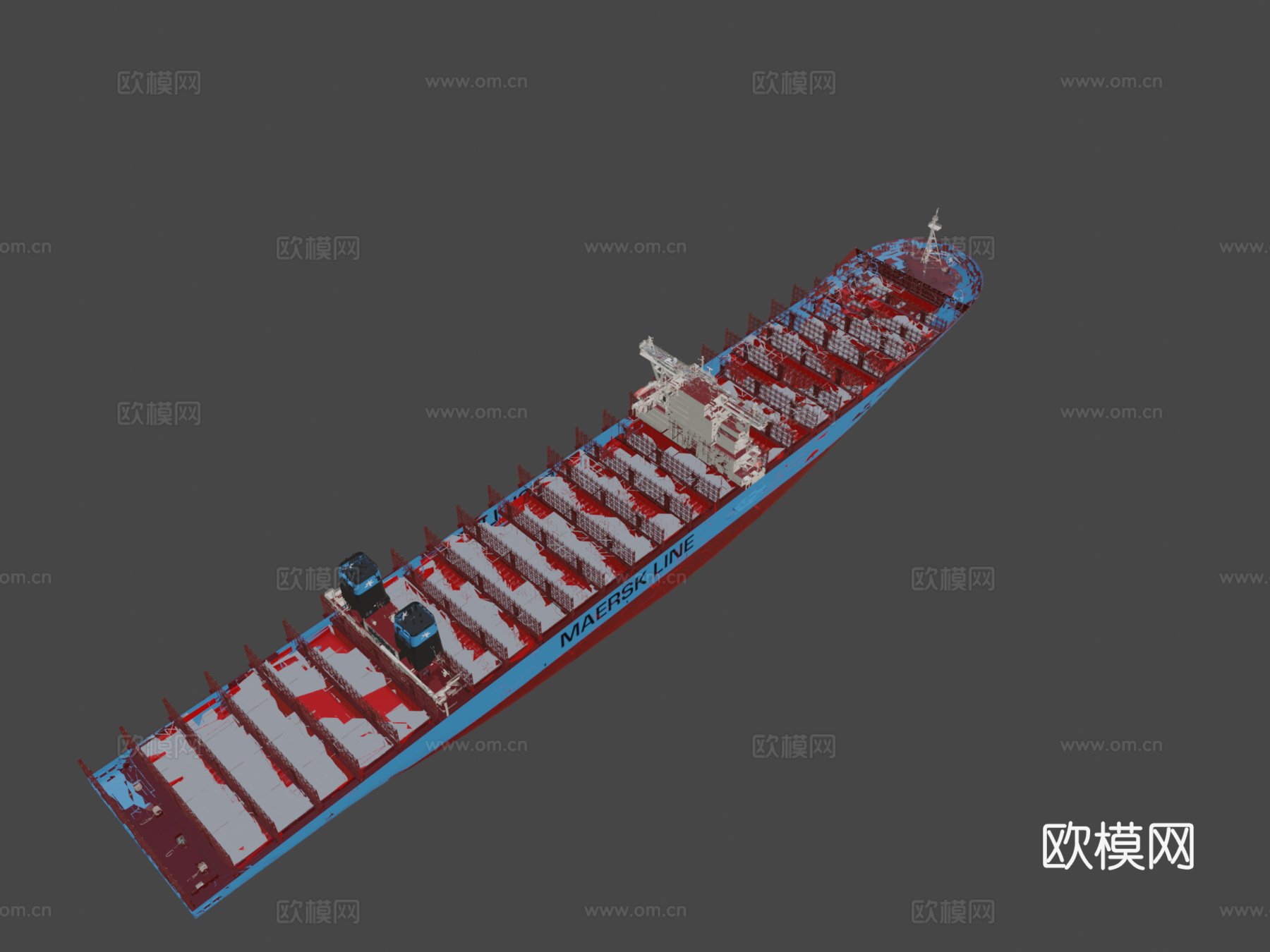 马士基三重E 1号 船3d模型