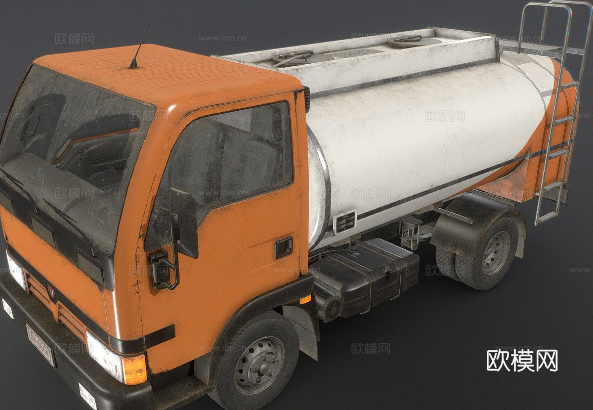 水罐车 运输车 水泥车3d模型下载（渲染图1）