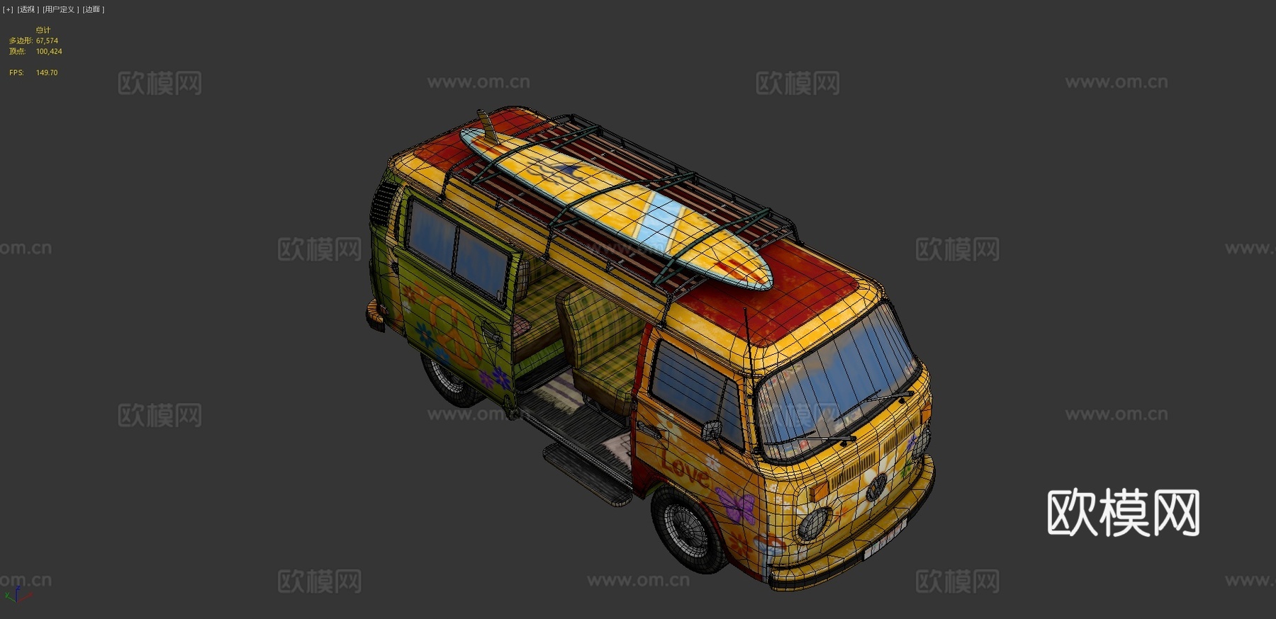 大众Transporter 汽车 面包车3d模型