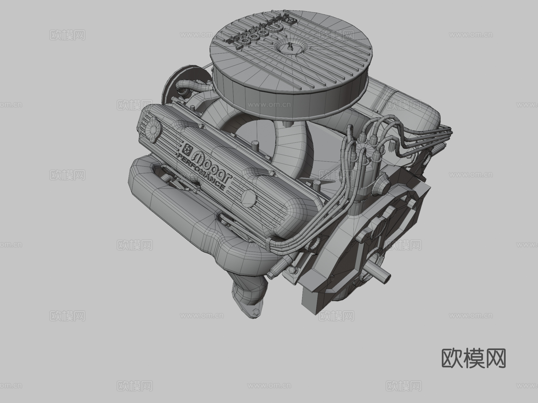 莫帕尔性能340 V8 LA 发动机 发电机3d模型