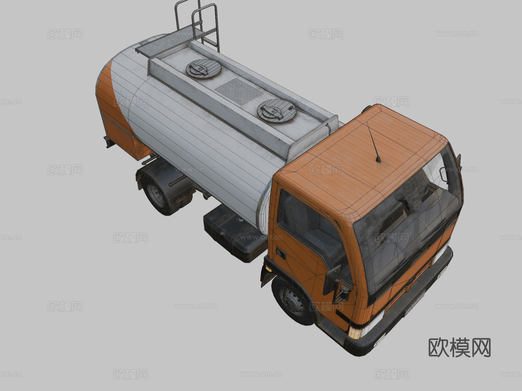 水罐车 运输车 水泥车3d模型下载（渲染图2）