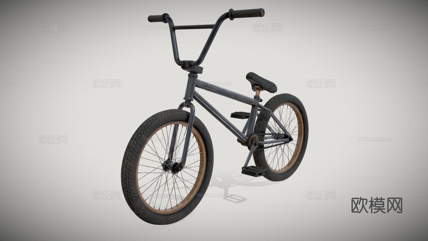 黑色BMX 自行车 单车3d模型