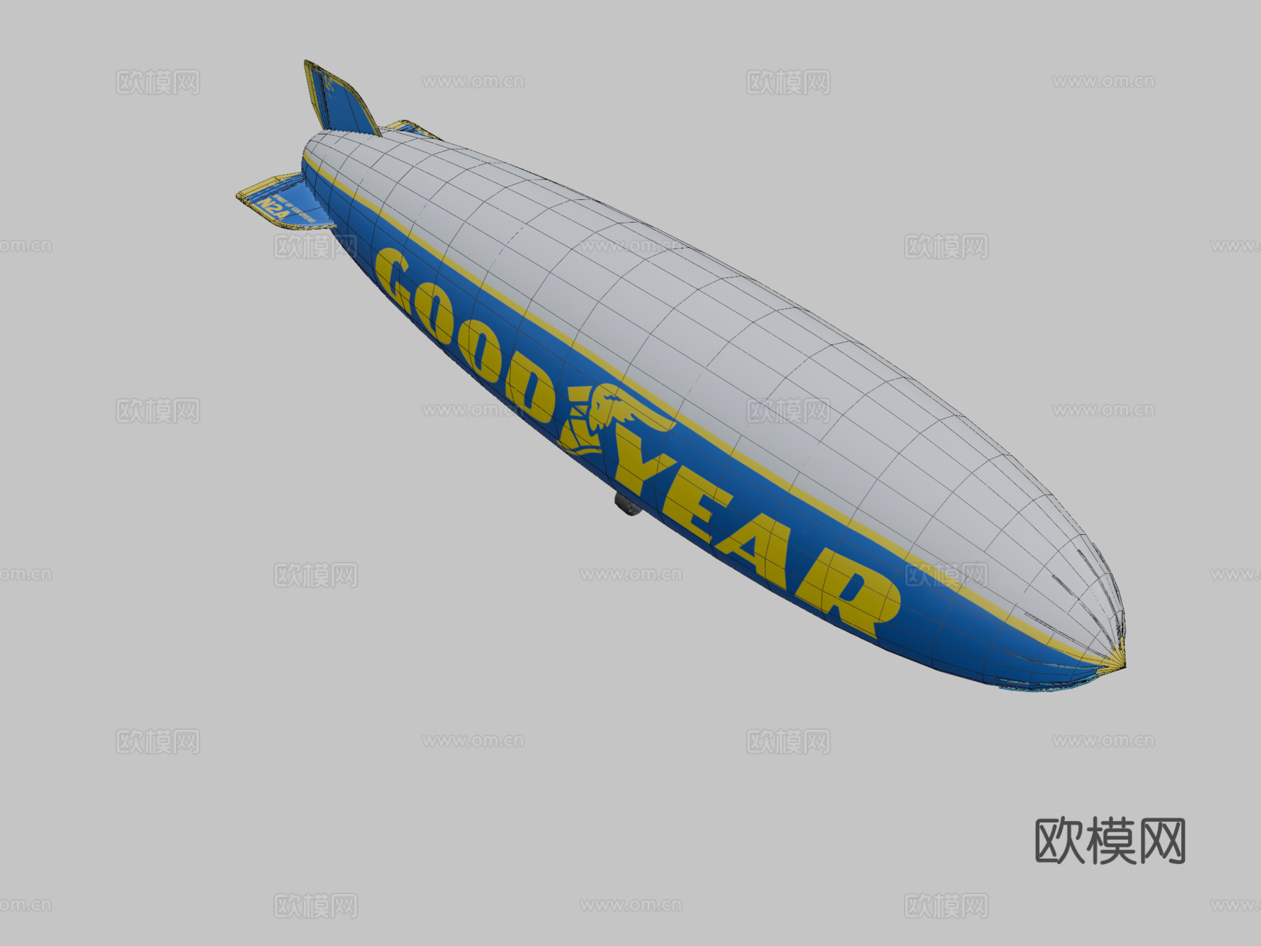 特异飞艇 飞机3d模型