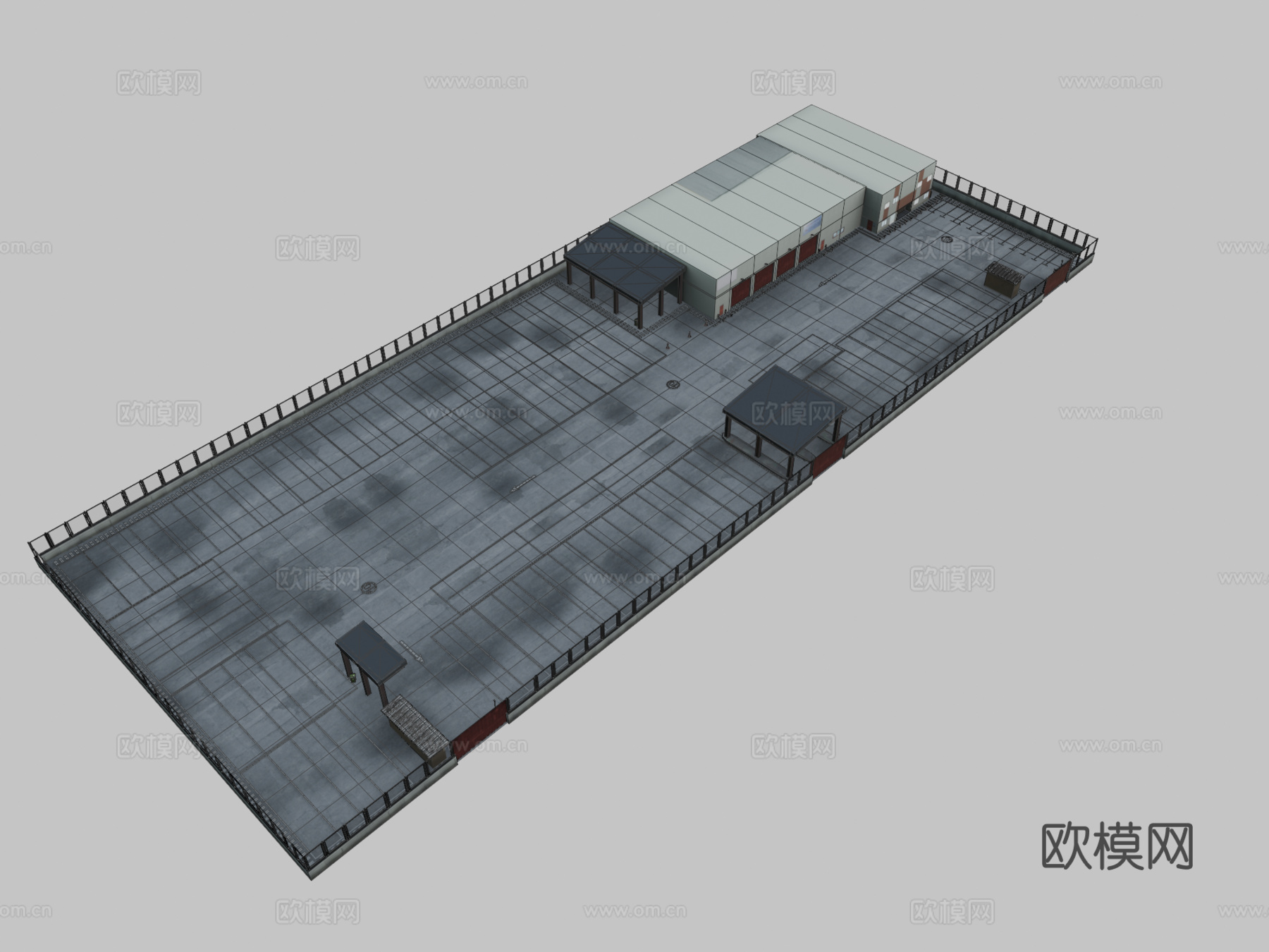 停车场 巴士3d模型