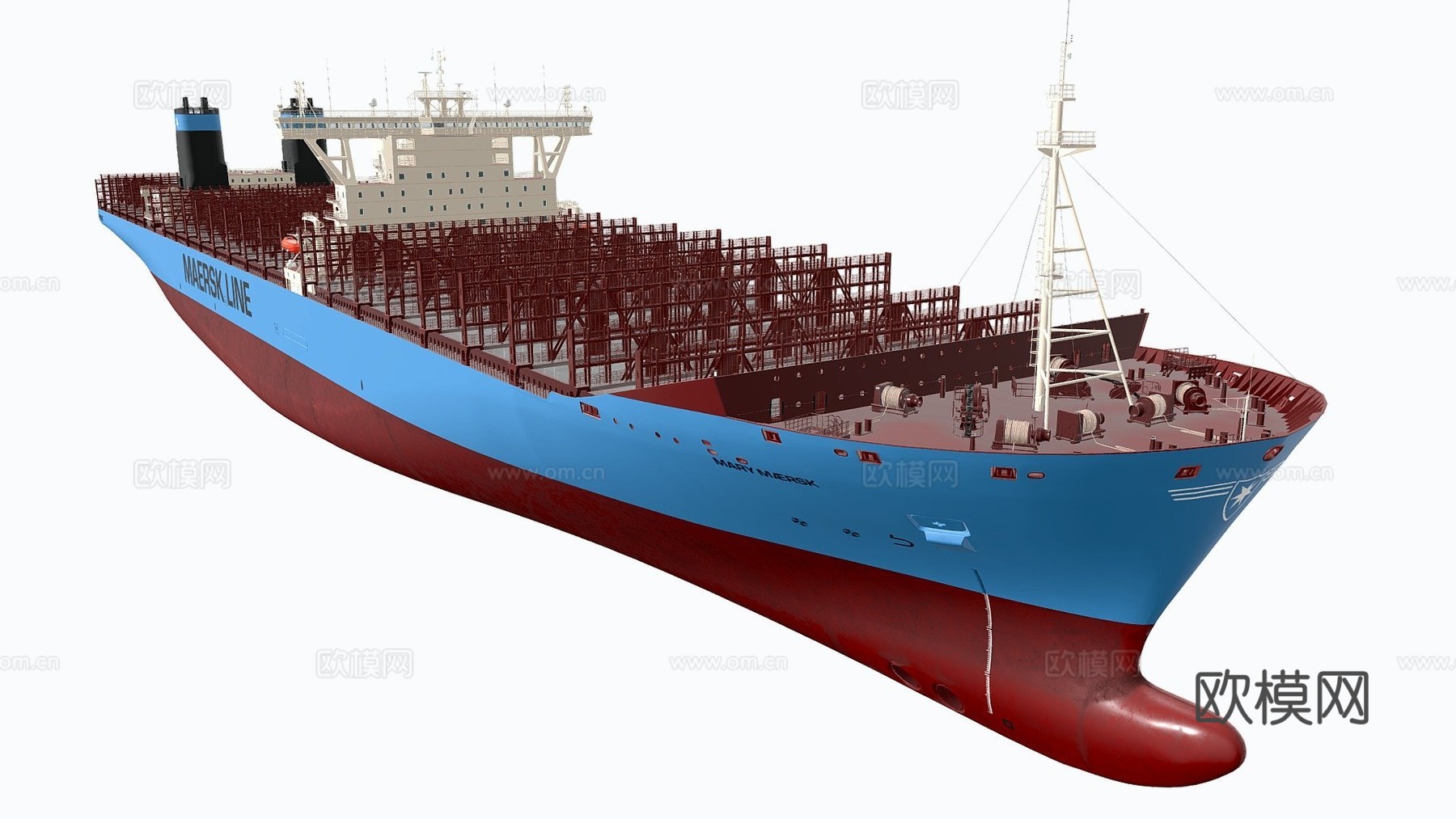 马士基三重E 1号 船3d模型