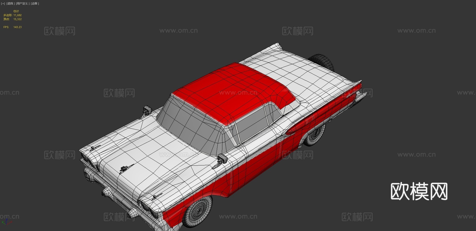 福特Fairlane 500 Skyliner 1959汽车3d模型