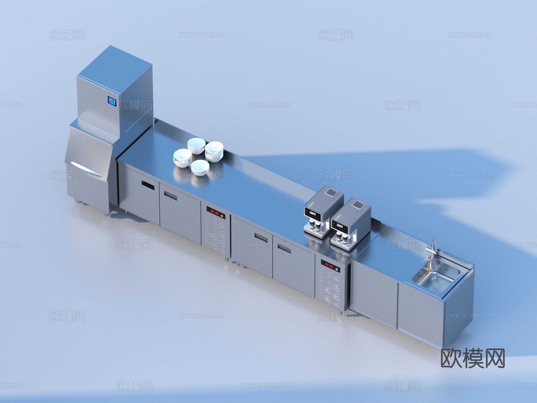 餐饮设备 后厨设备3d模型