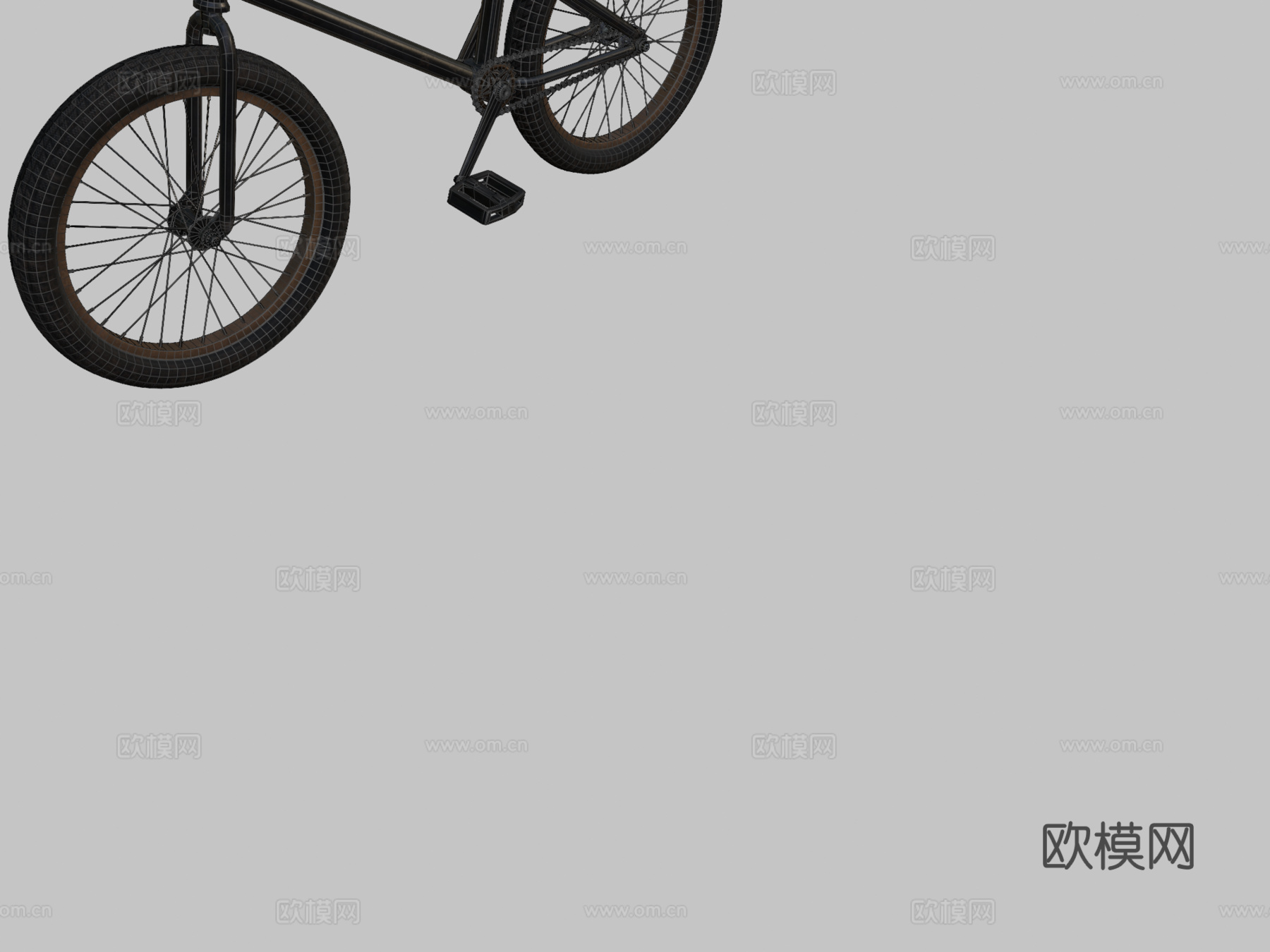 黑色BMX 自行车 单车3d模型