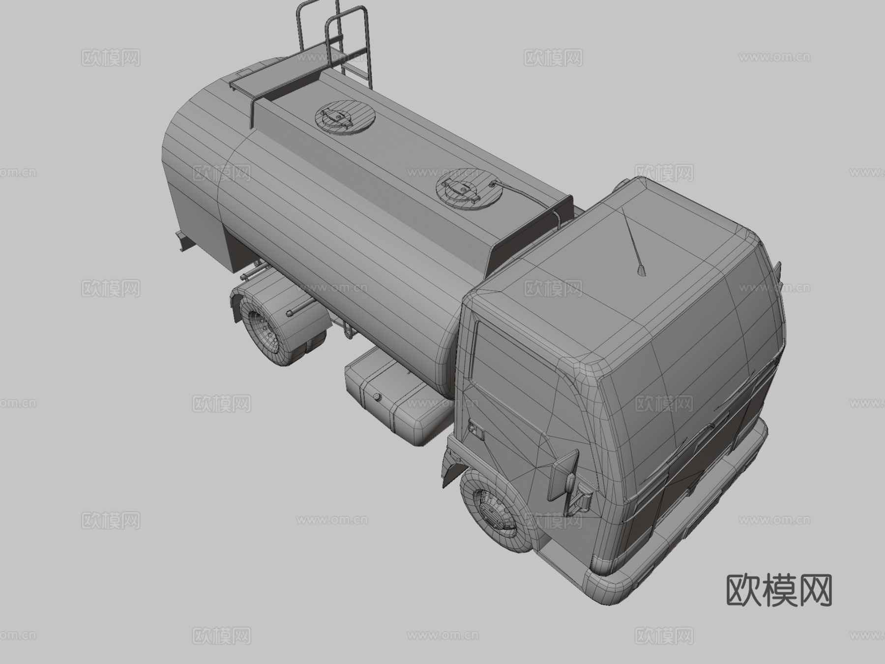 水罐车 运输车 水泥车3d模型下载（渲染图3）