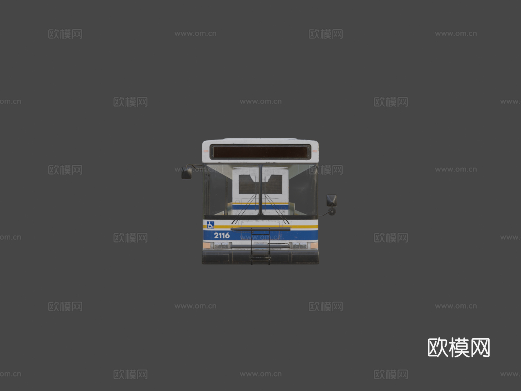 城市巴士 公交车3d模型下载（渲染图5）