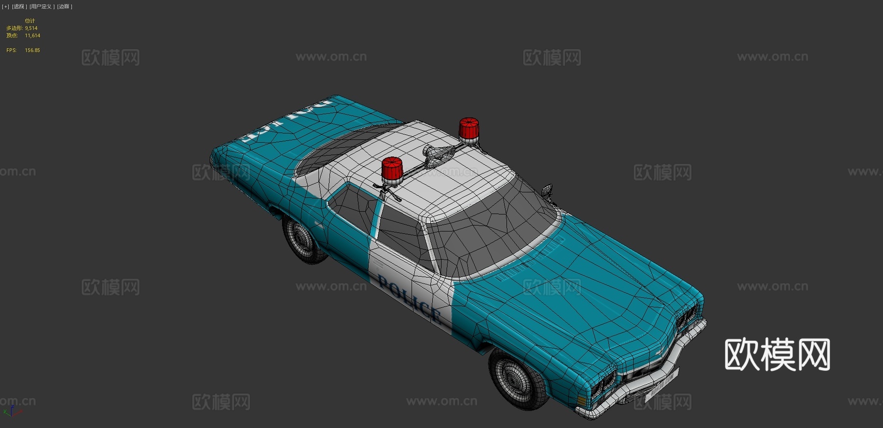 年雪佛兰黑斑羚Mk5警车3d模型