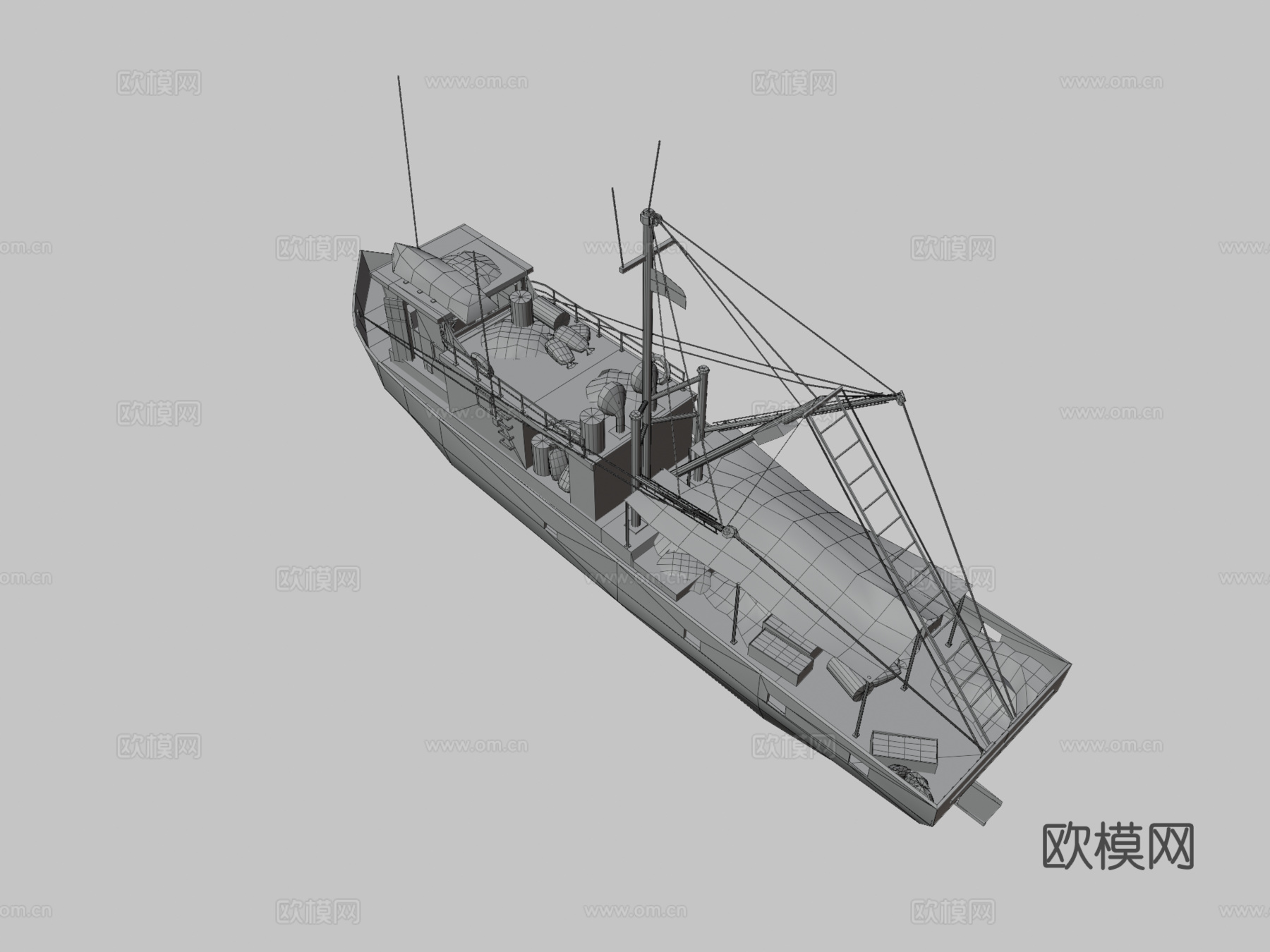 旧渔船 邮轮 轮船3d模型