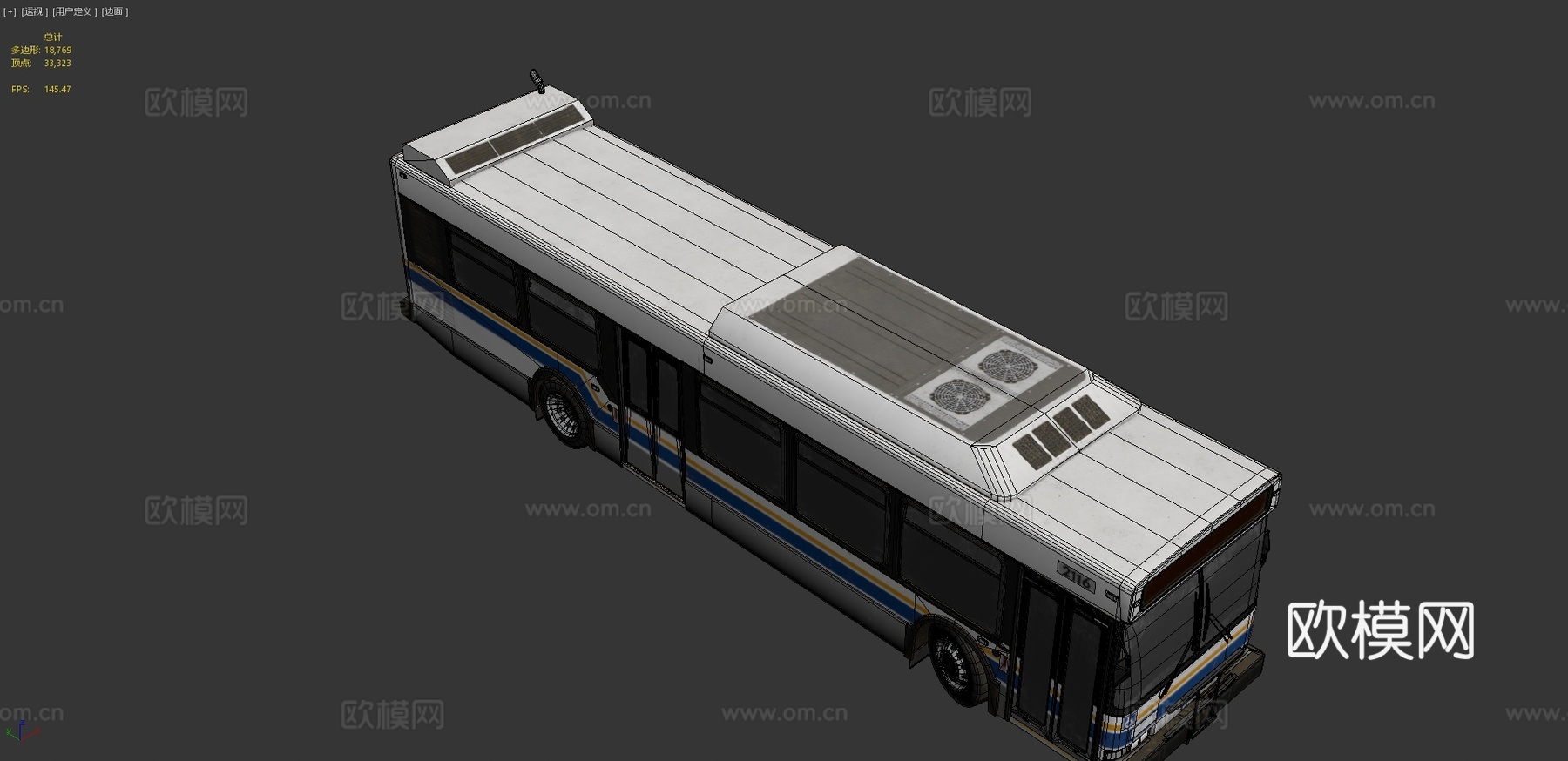 城市巴士 公交车3d模型下载（渲染图4）